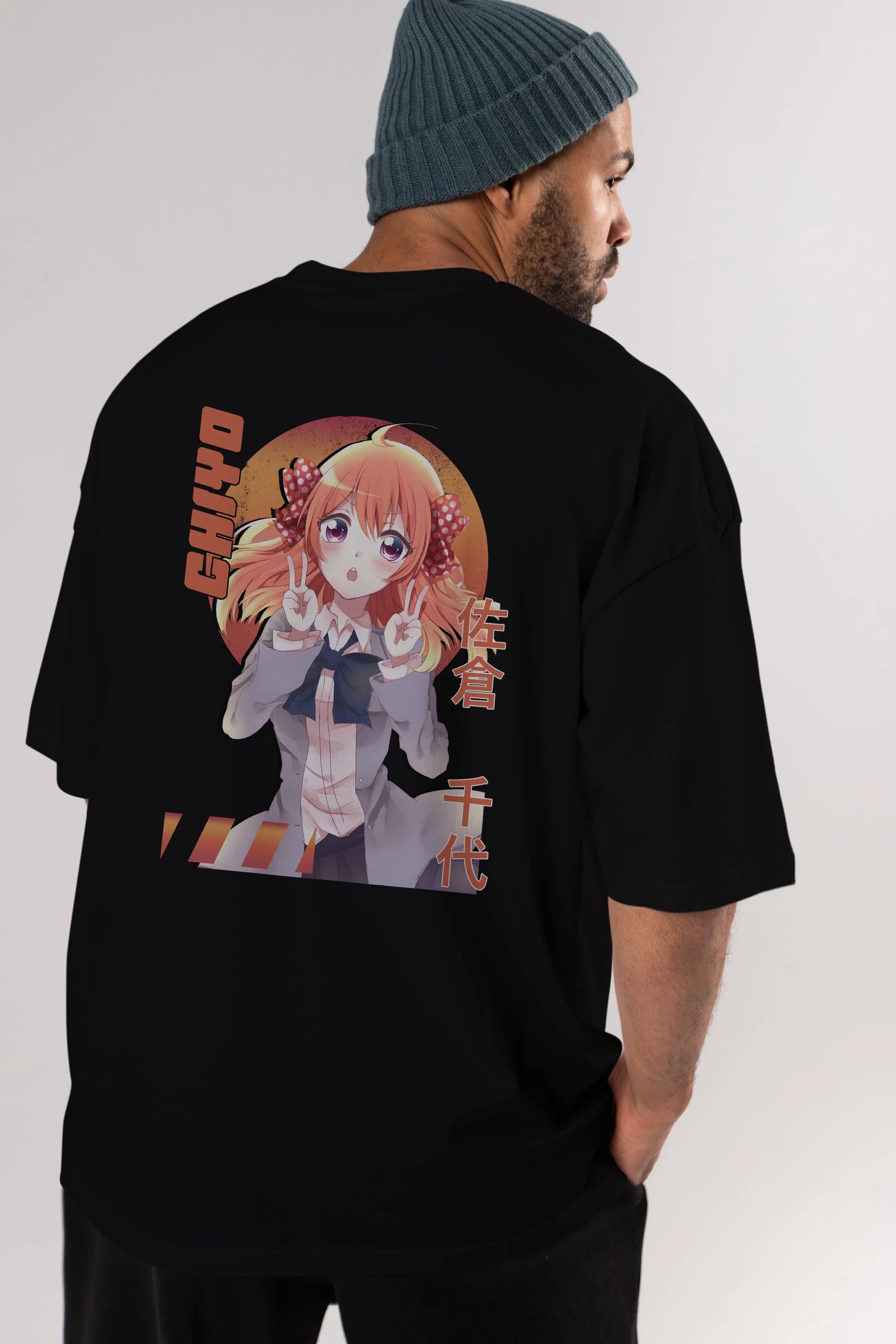 Chiyo Sakura 5 Anime Arka Baskılı Oversize t-shirt Erkek Kadın Unisex