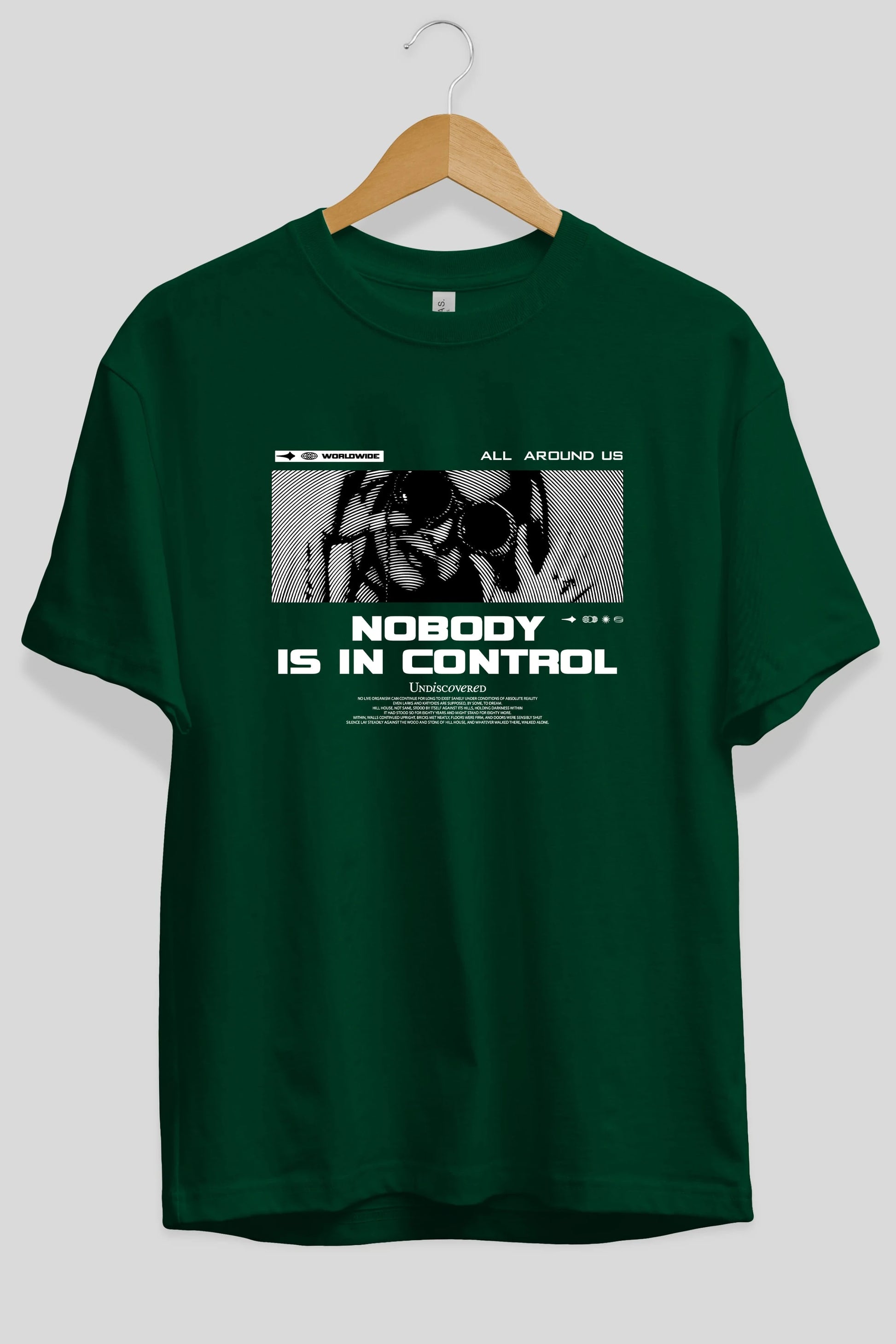 Nobody is in Control Ön Baskılı Oversize t-shirt Erkek Kadın Unisex