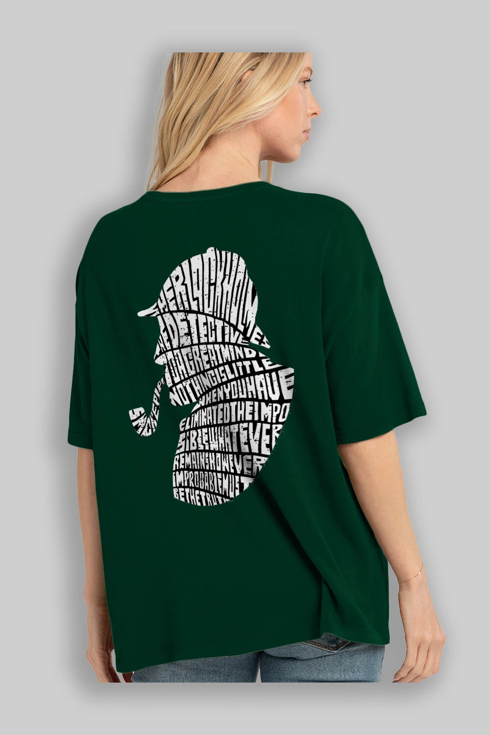 Holmes Arka Baskılı Oversize t-shirt %100 pamuk Erkek Kadın Unisex