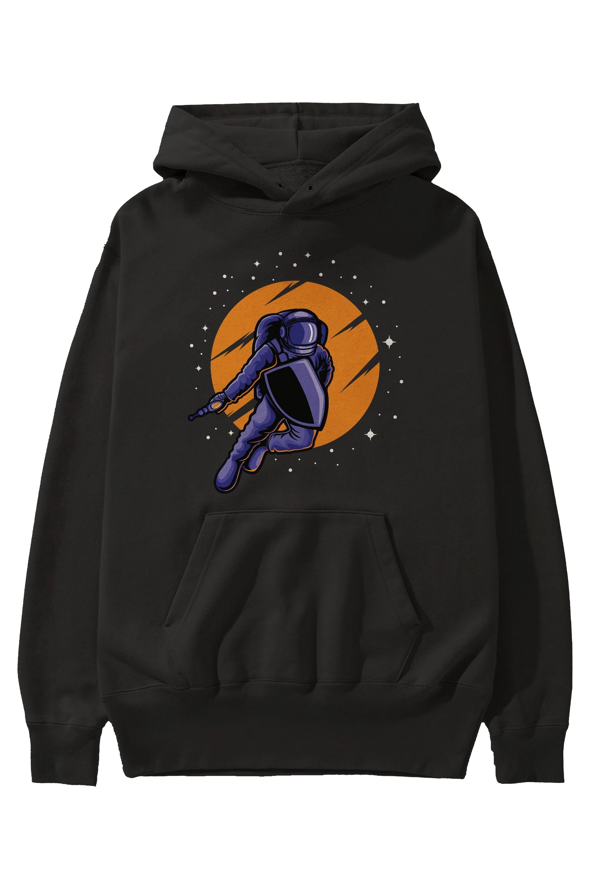 Astro Wars Ön Baskılı Hoodie Oversize Kapüşonlu Sweatshirt Erkek Kadın Unisex