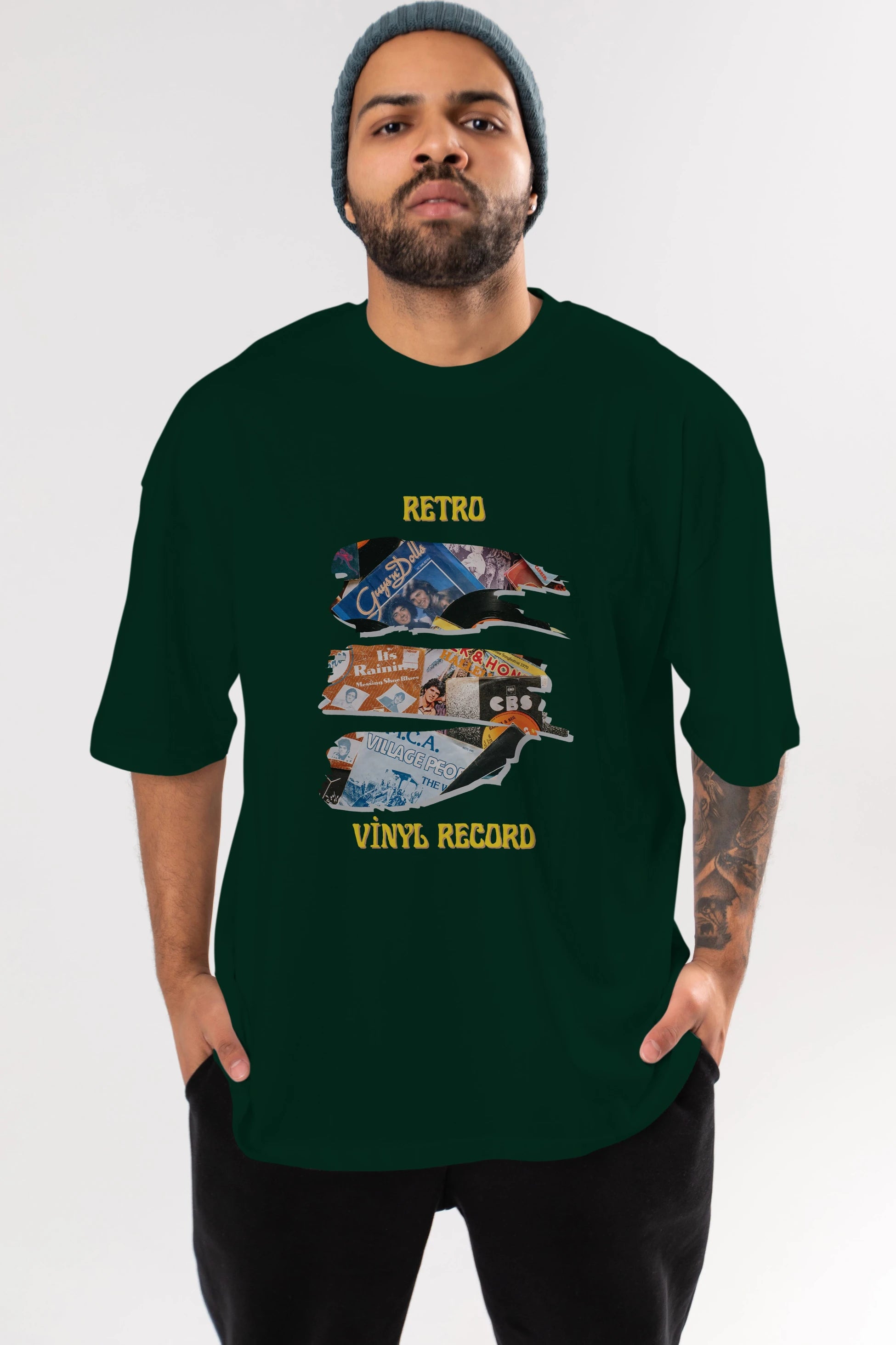 Retro Design Ön Baskılı Oversize t-shirt Erkek Kadın Unisex