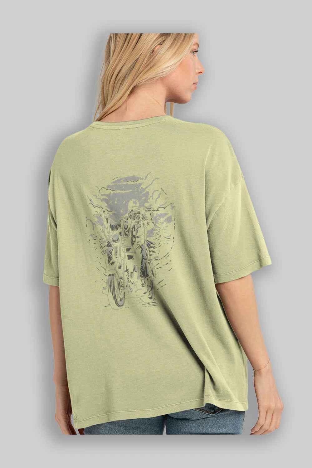 Live To Ride Arka Baskılı Oversize t-shirt Erkek Kadın Unisex %100 Pamuk