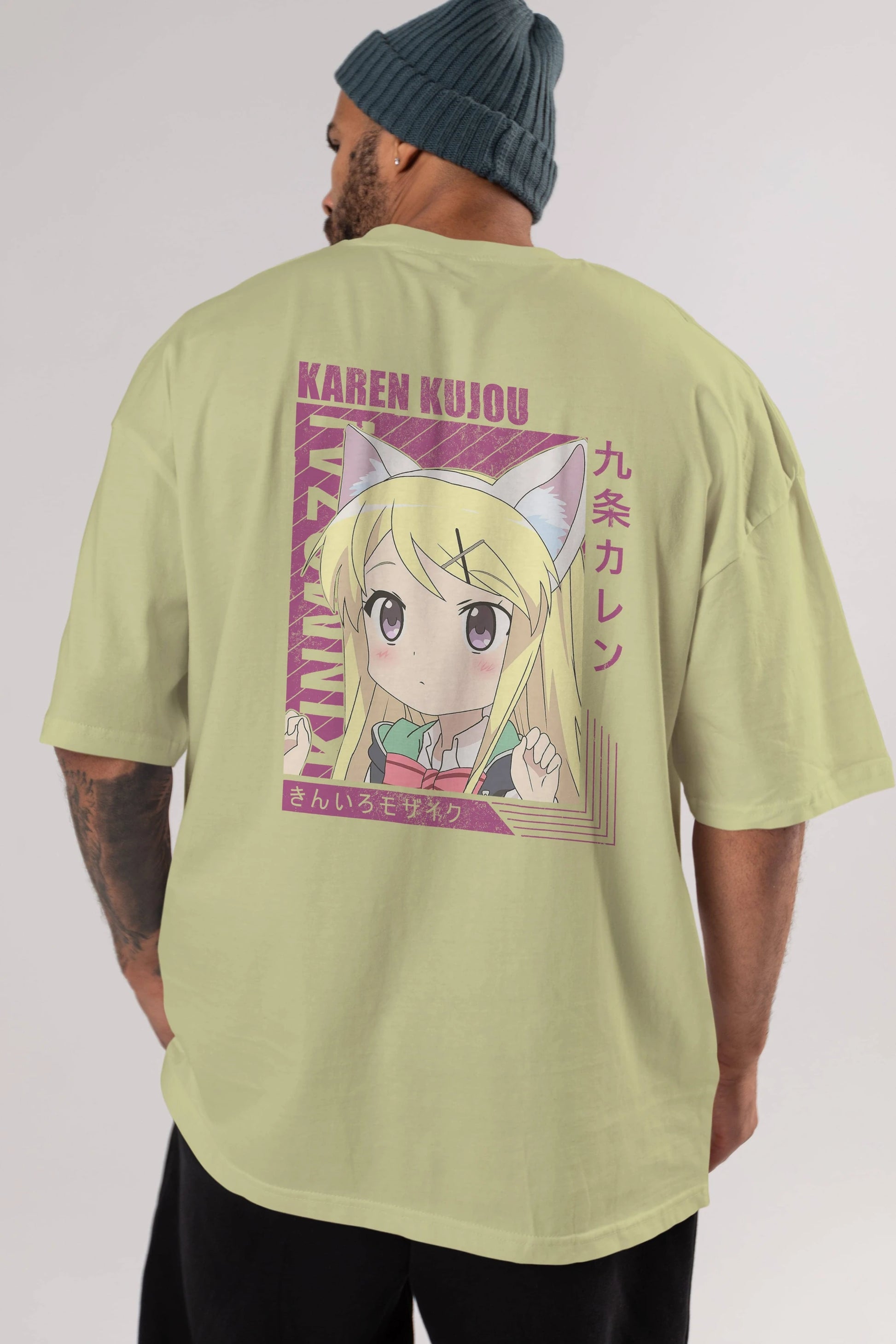 Karen Kujou 4 Anime Arka Baskılı Oversize t-shirt Erkek Kadın Unisex