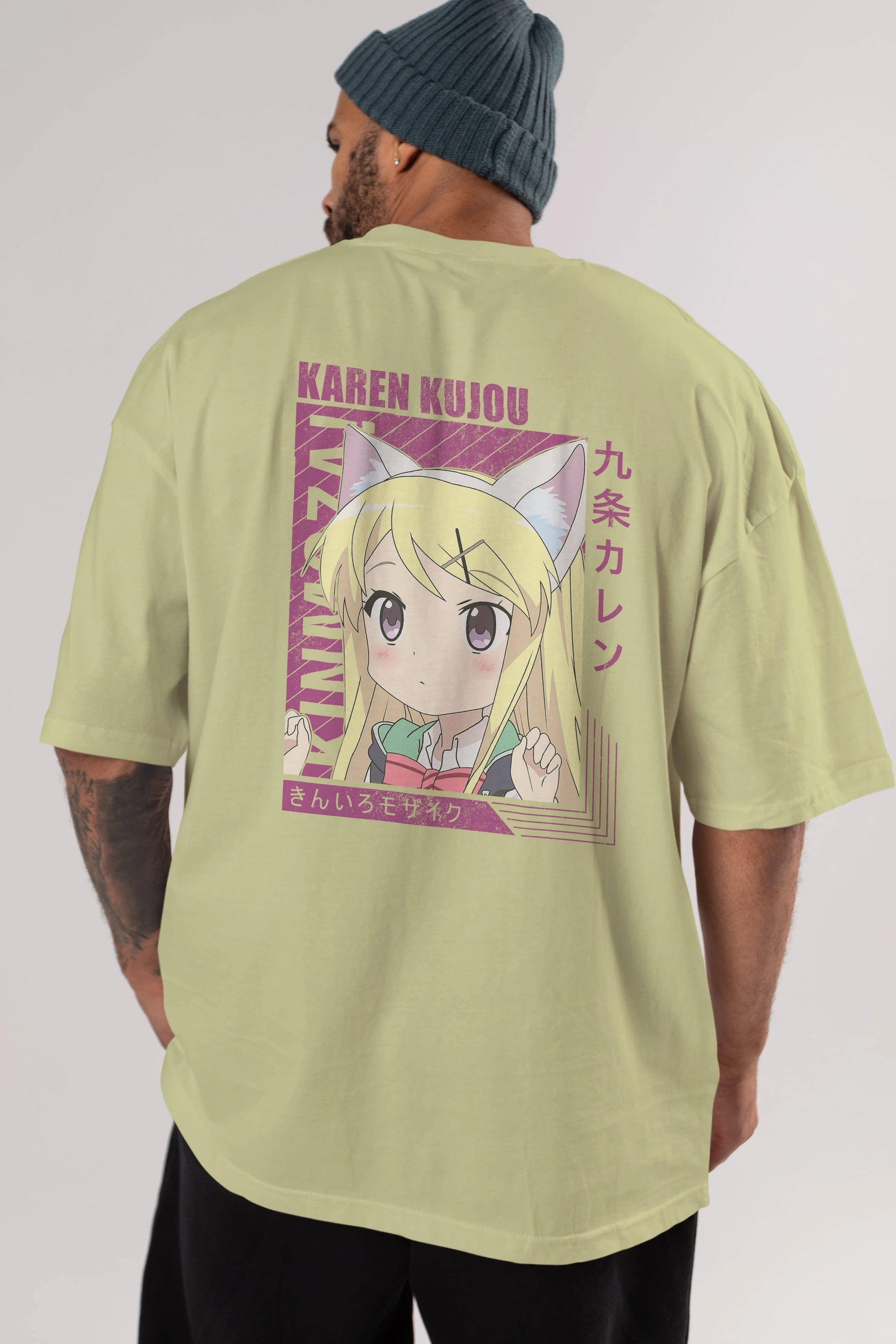 Karen Kujou 4 Anime Arka Baskılı Oversize t-shirt Erkek Kadın Unisex