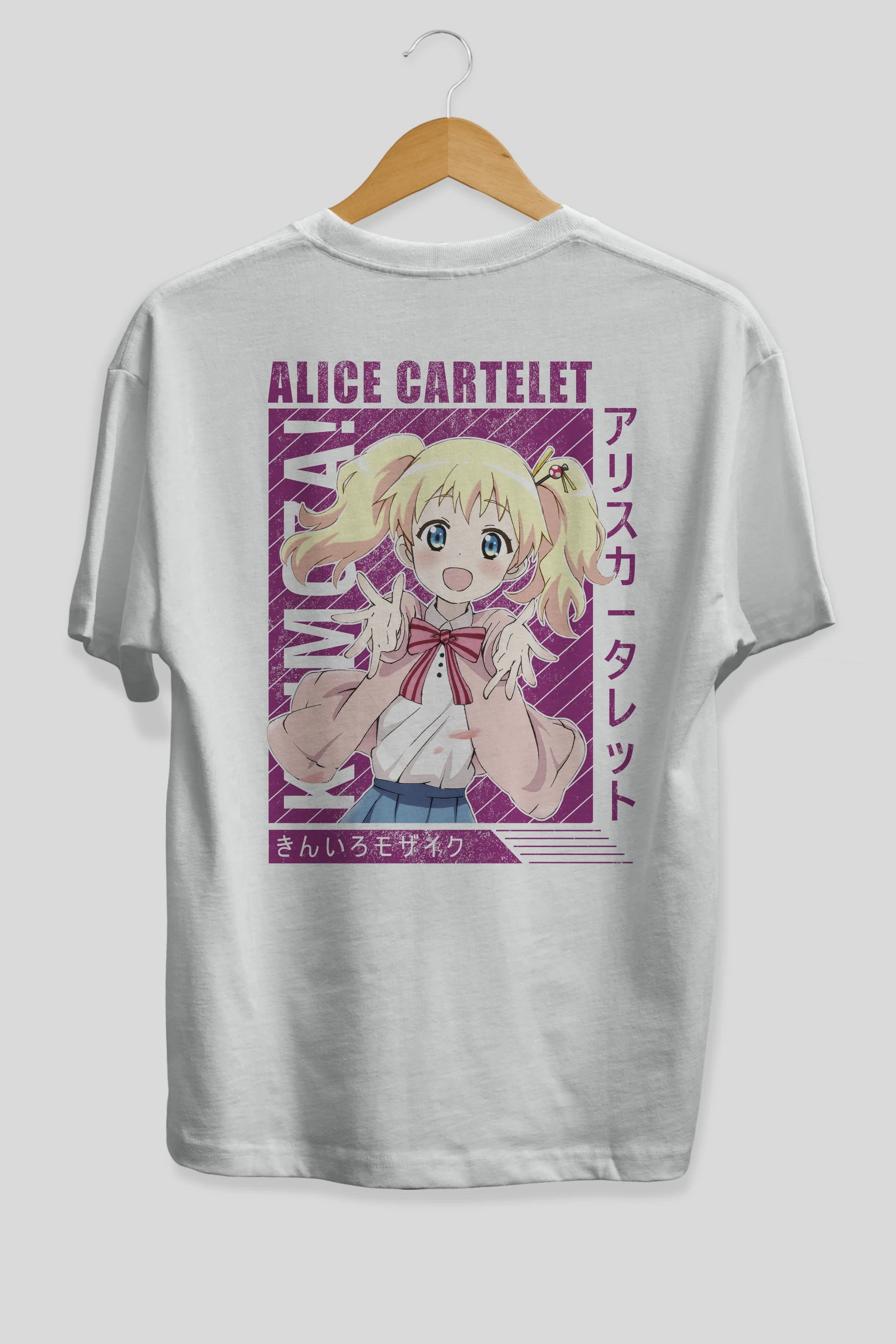 Alice Cartelet 12 Anime Arka Baskılı Oversize t-shirt Erkek Kadın Unisex