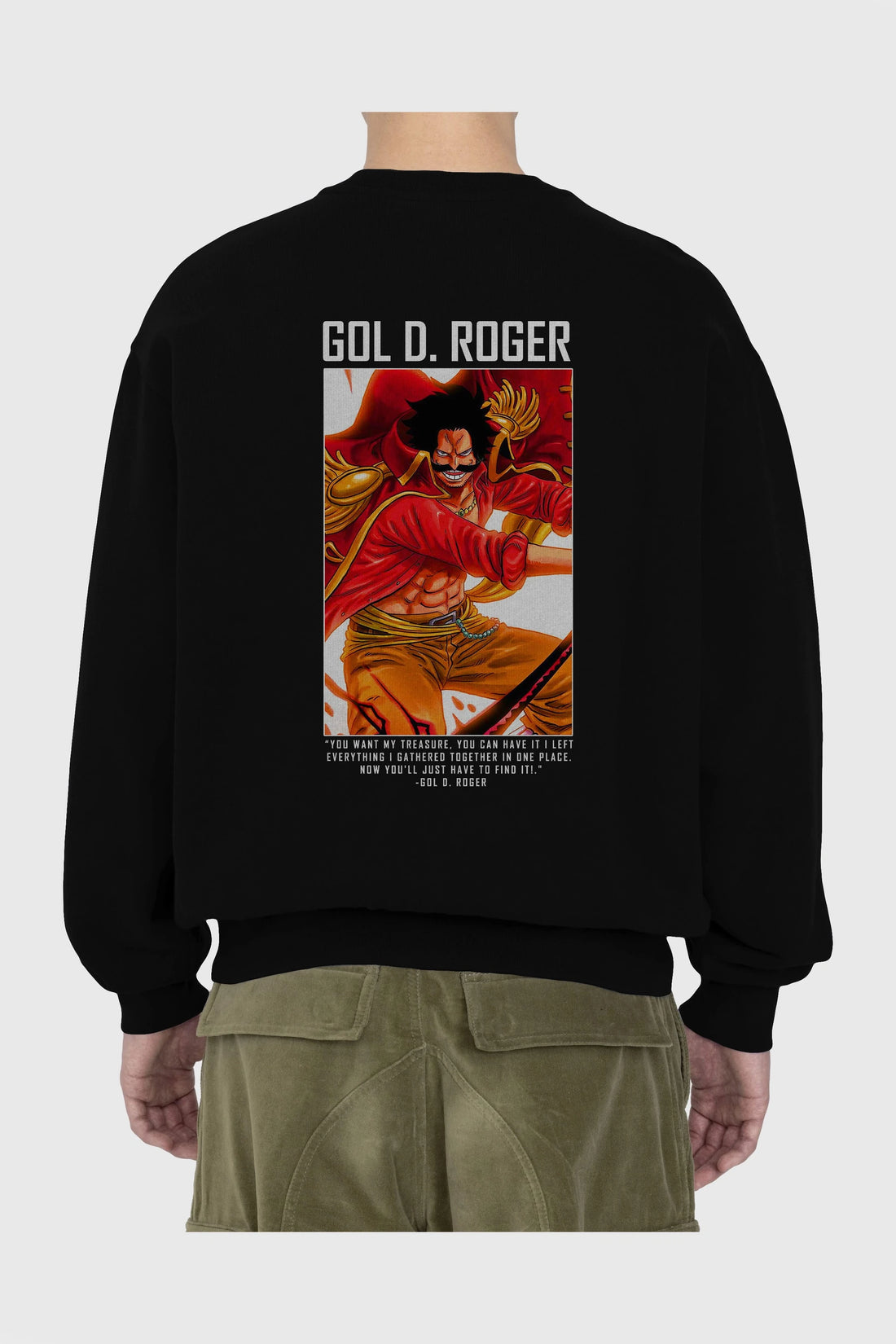 Gol D. Roger Arka Baskılı Anime Oversize Sweatshirt Erkek Kadın Unisex