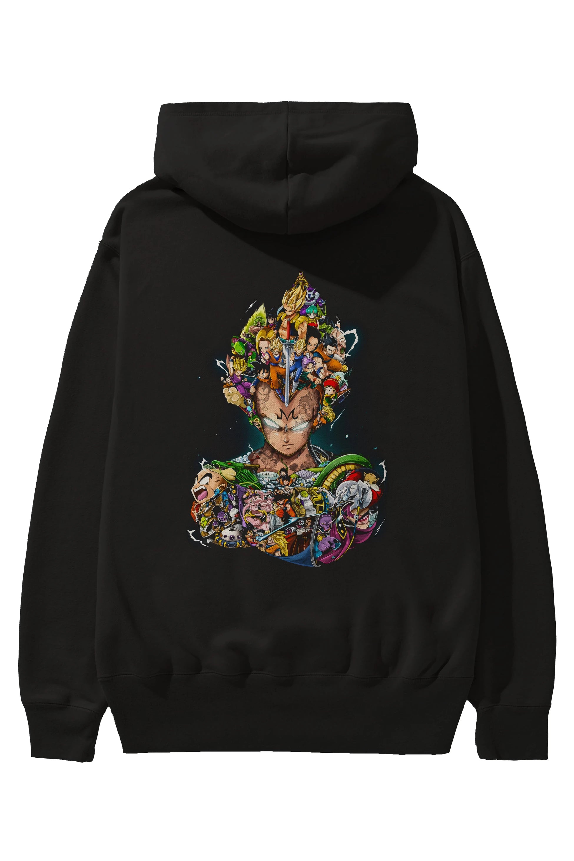 DRAGON BALL ART (3) Anime Arka Baskılı Hoodie Oversize Kapüşonlu Sweatshirt Erkek Kadın Unisex