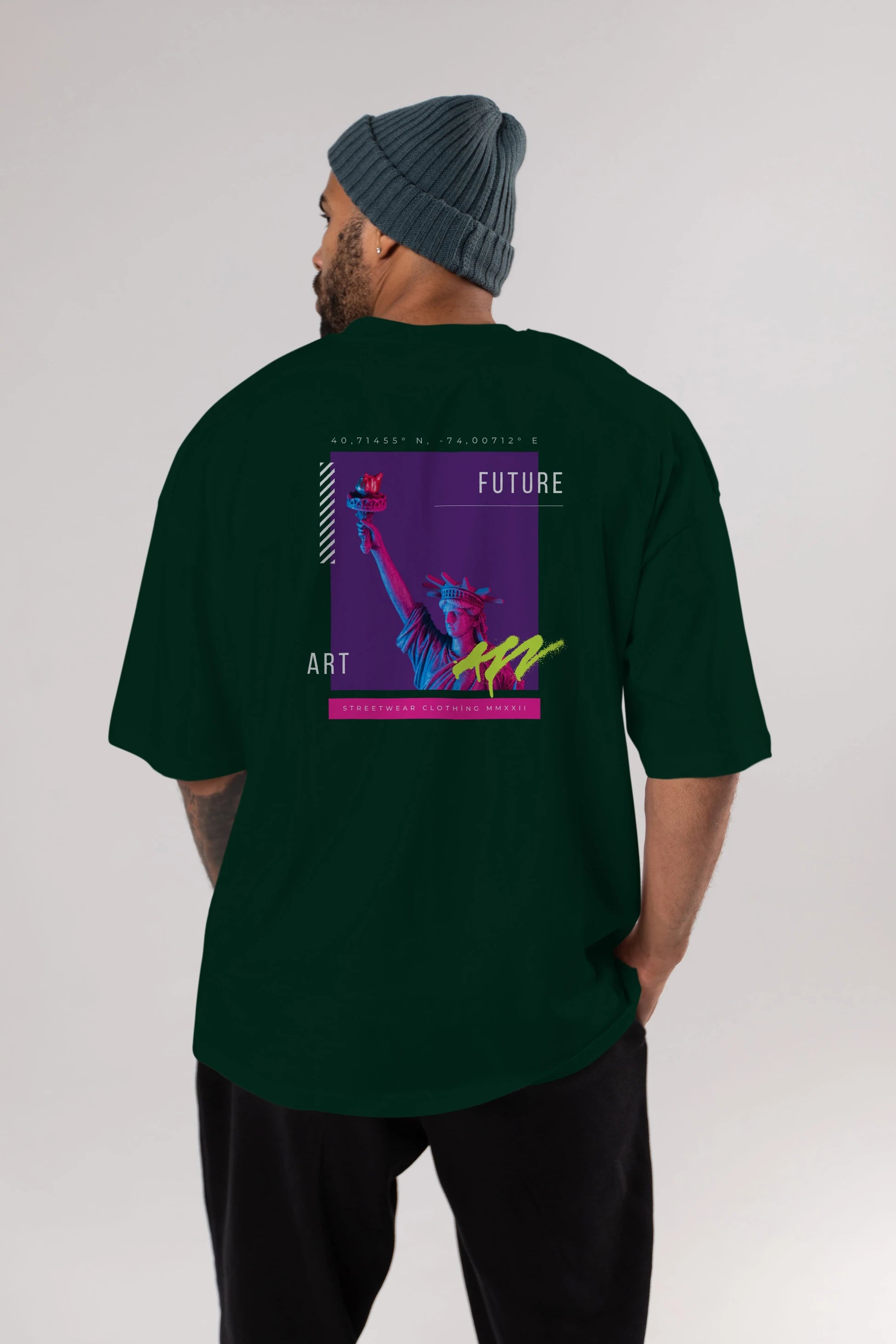 Future Streetwear Arka Baskılı Oversize t-shirt Erkek Kadın Unisex