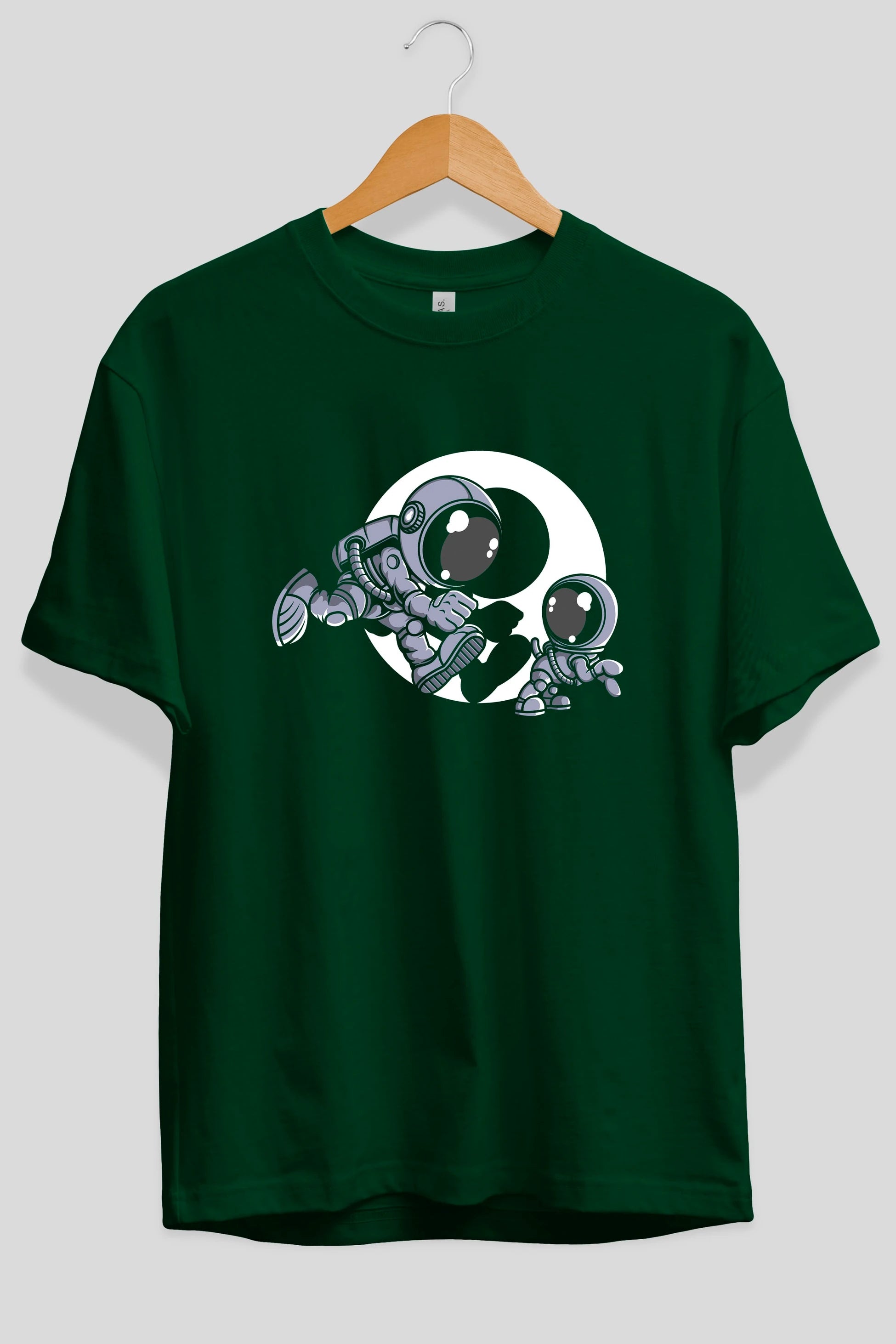 Astronaut And Little Dog Ön Baskılı Oversize t-shirt Erkek Kadın Unisex