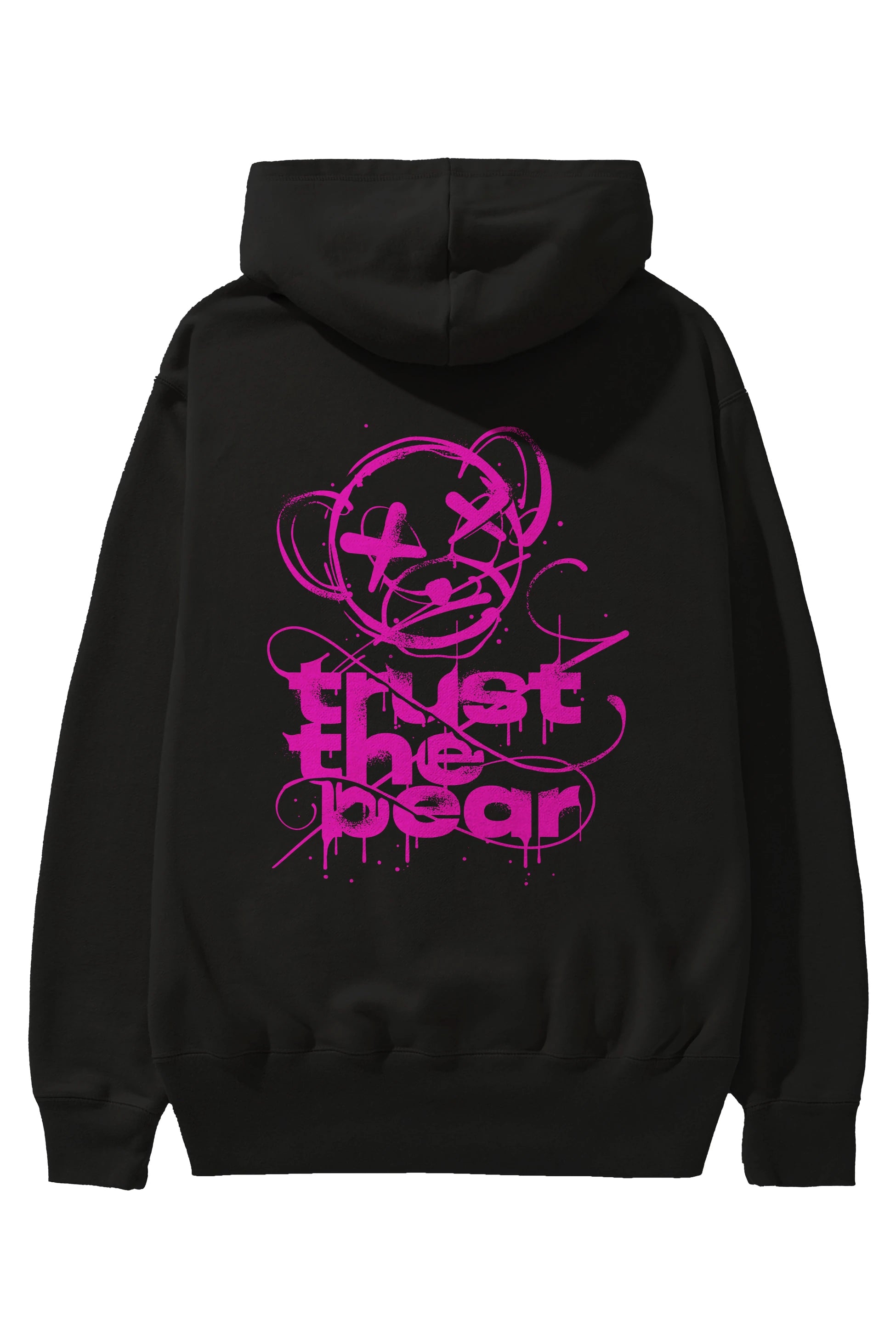 Trust The Bear 2 Arka Baskılı Hoodie Oversize Kapüşonlu Sweatshirt Erkek Kadın Unisex