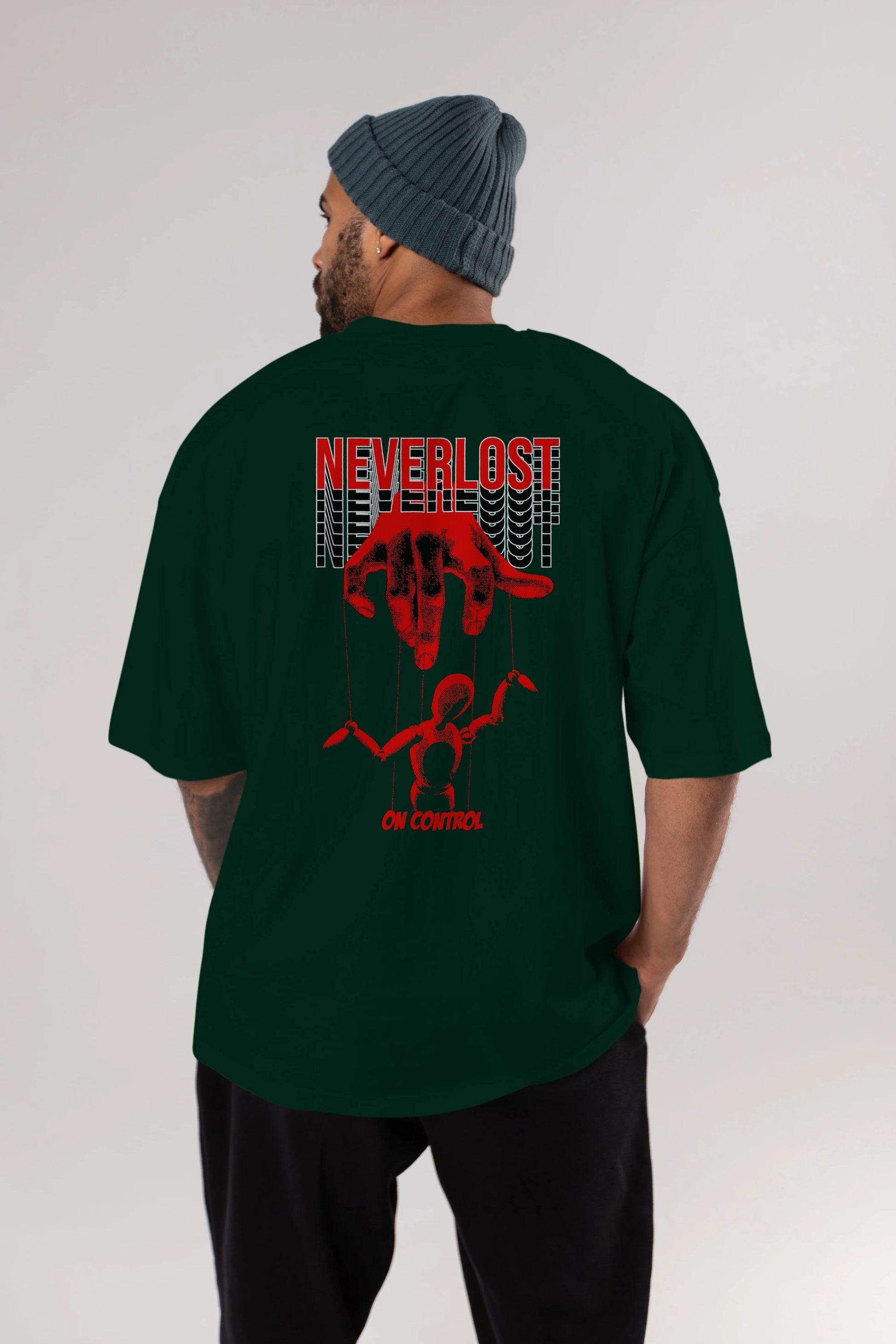 Neverlost on Control Arka Baskılı Oversize t-shirt Erkek Kadın Unisex