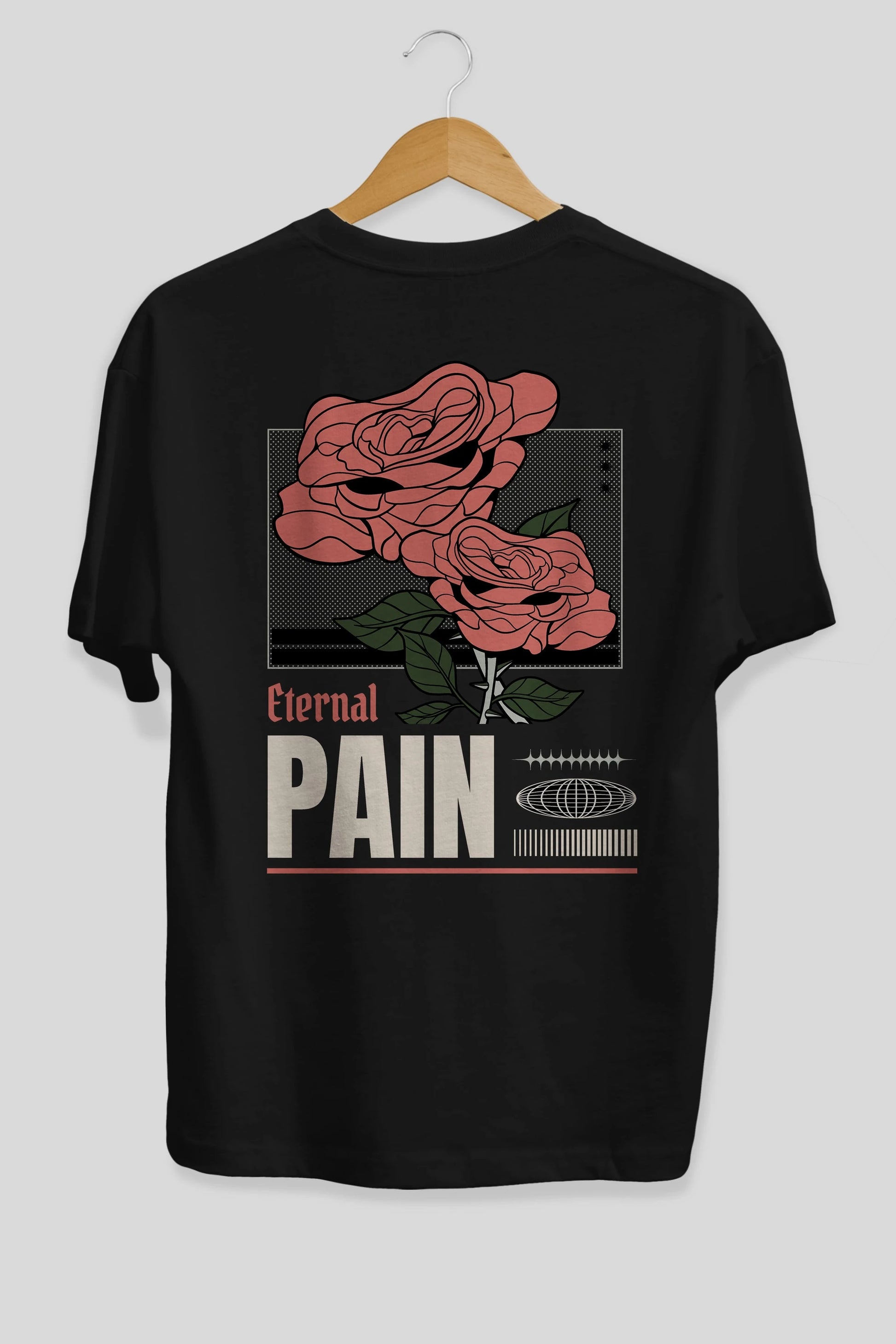 Eternal Pain Arka Baskılı Oversize t-shirt Erkek Kadın Unisex
