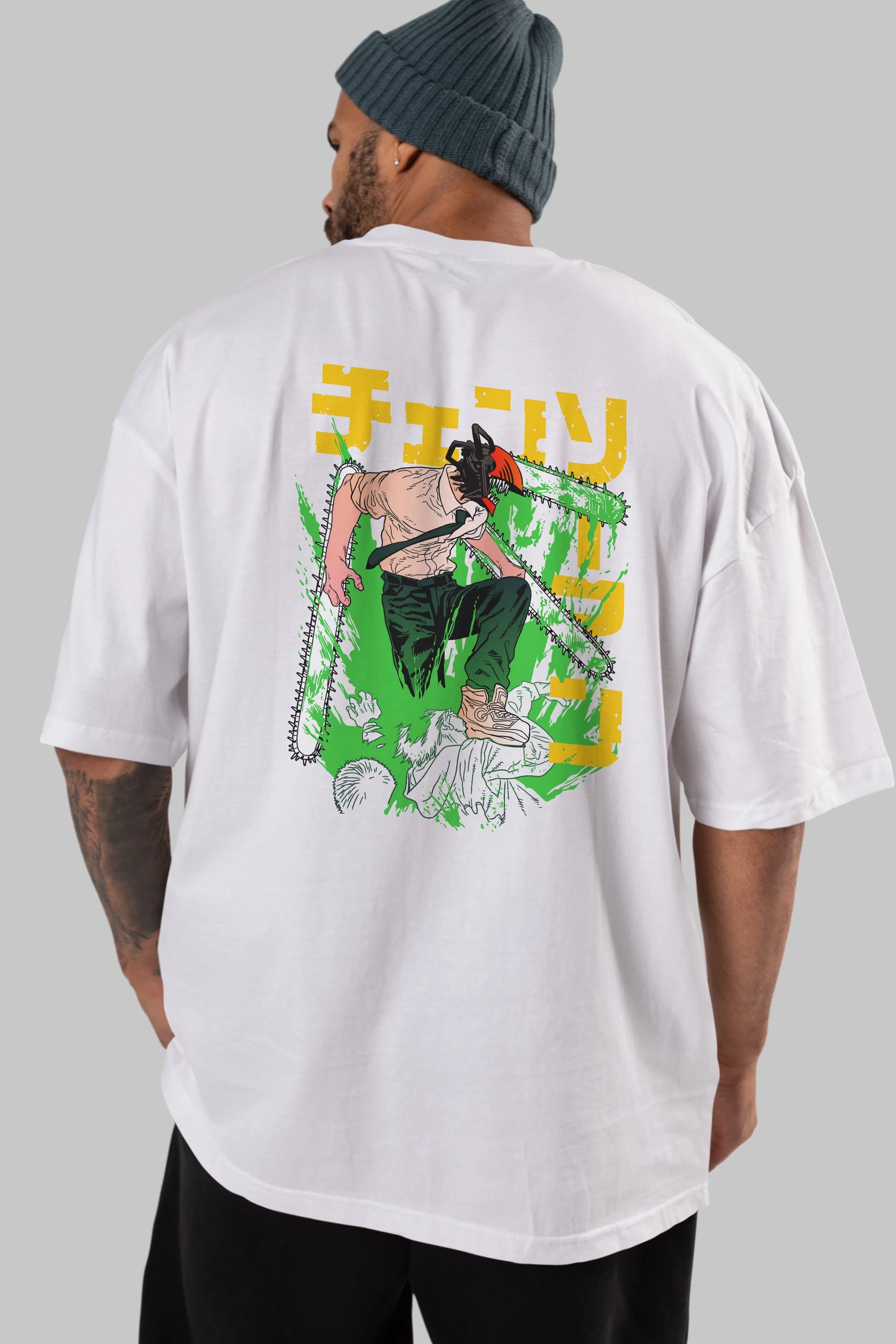 CHAINSAWMAN DENJI Anime Arka Baskılı Oversize t-shirt Erkek Kadın Unisex