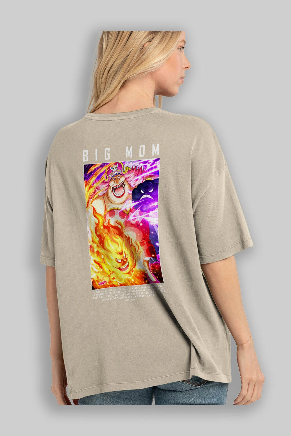 Charlotte Linlin Anime Arka Baskılı Oversize t-shirt Erkek Kadın Unisex %100 pamuk tişort