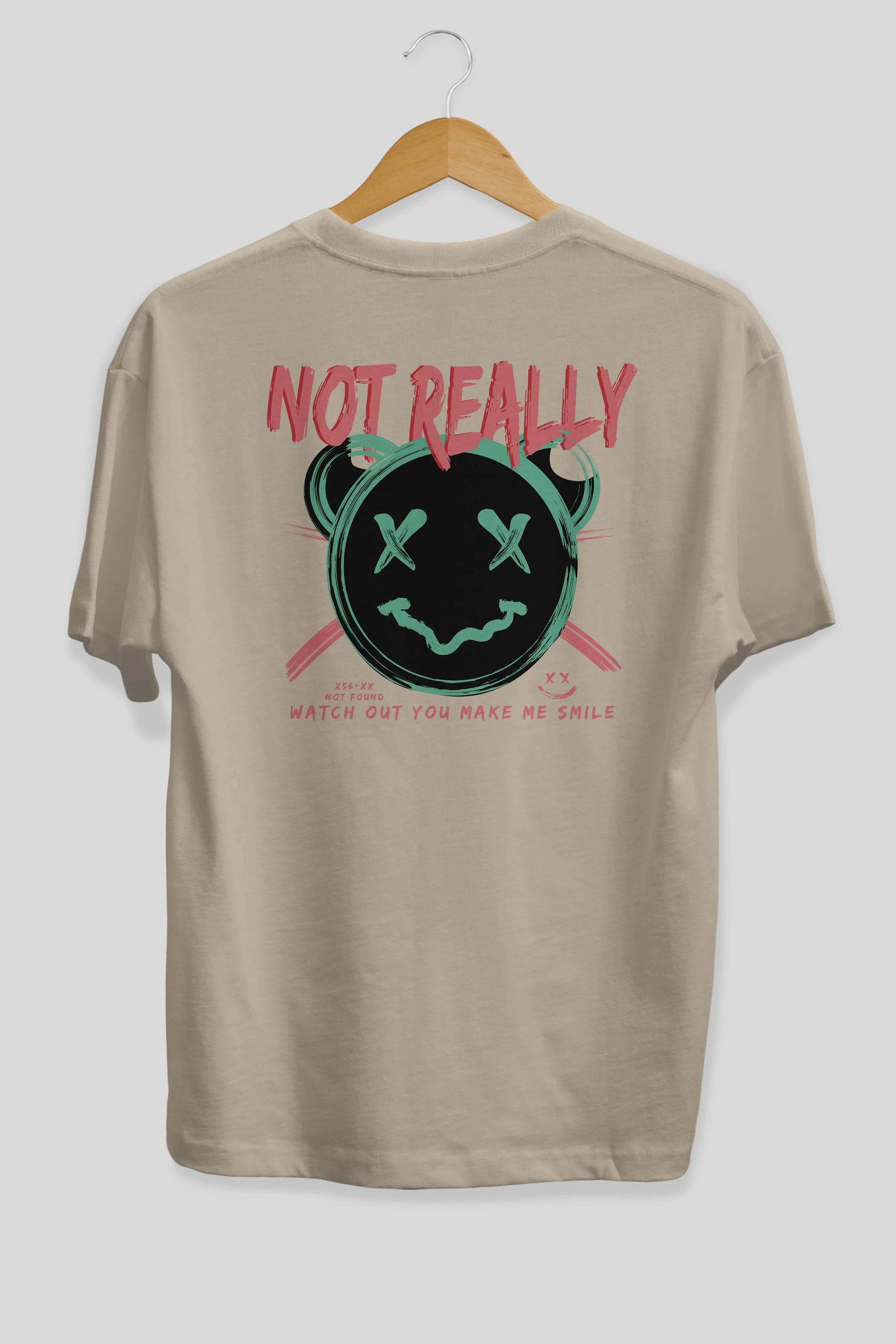 Not Really Bear Arka Baskılı Oversize t-shirt Erkek Kadın Unisex