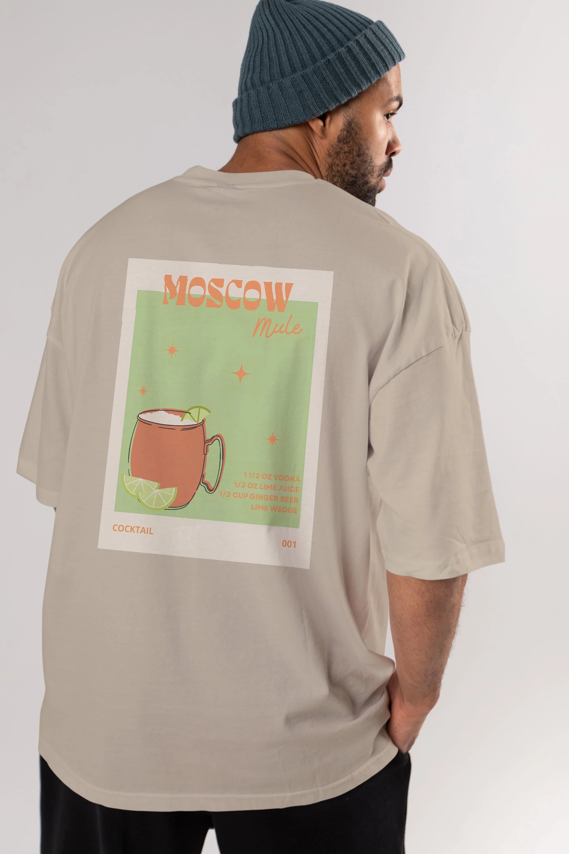 Moscow Mule 2 Arka Baskılı Oversize t-shirt Erkek Kadın Unisex %100 Pamuk Bisiklet Yaka tişort