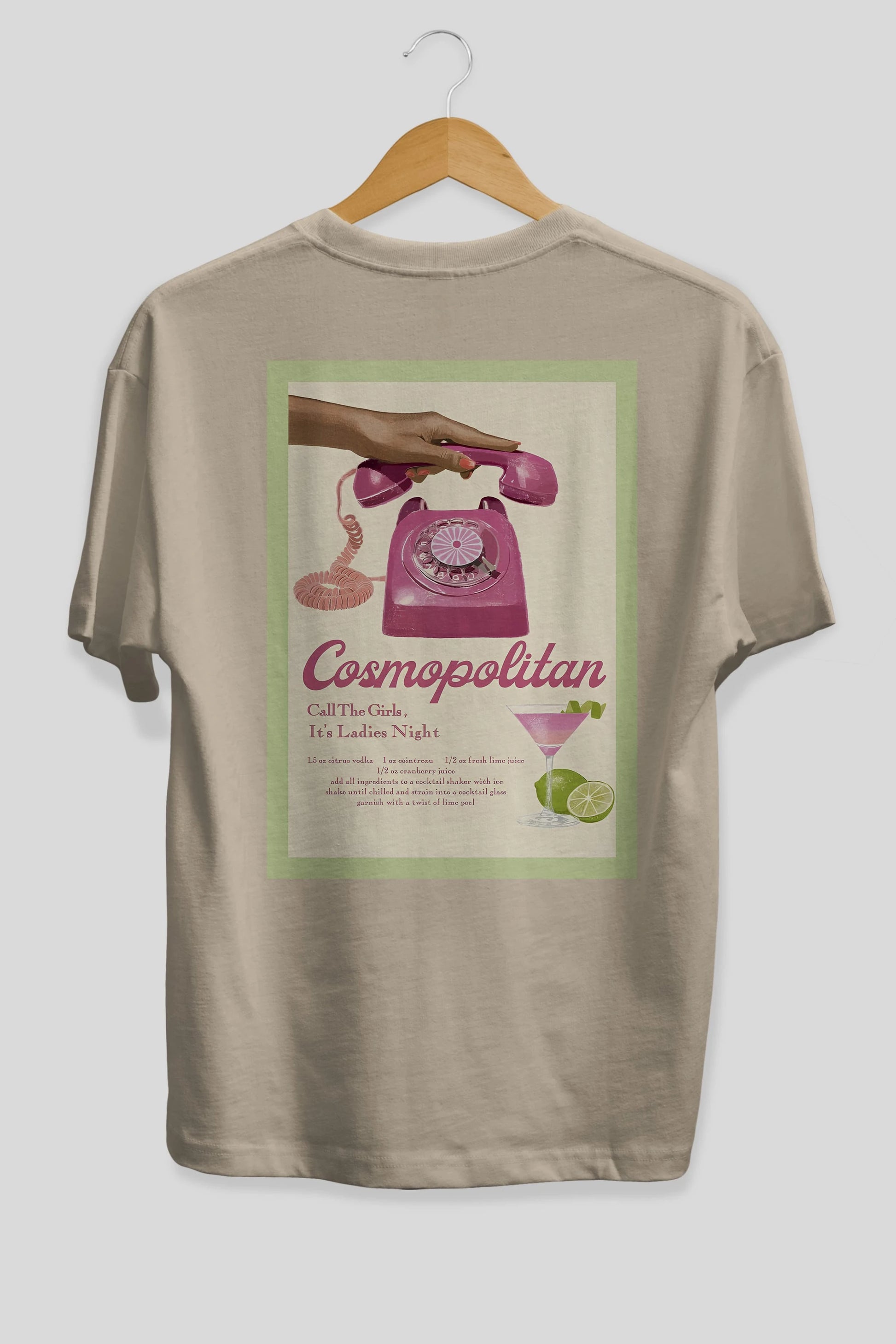 Cosmopolitan 5 Arka Baskılı Oversize t-shirt Erkek Kadın Unisex %100 Pamuk Bisiklet Yaka tişort
