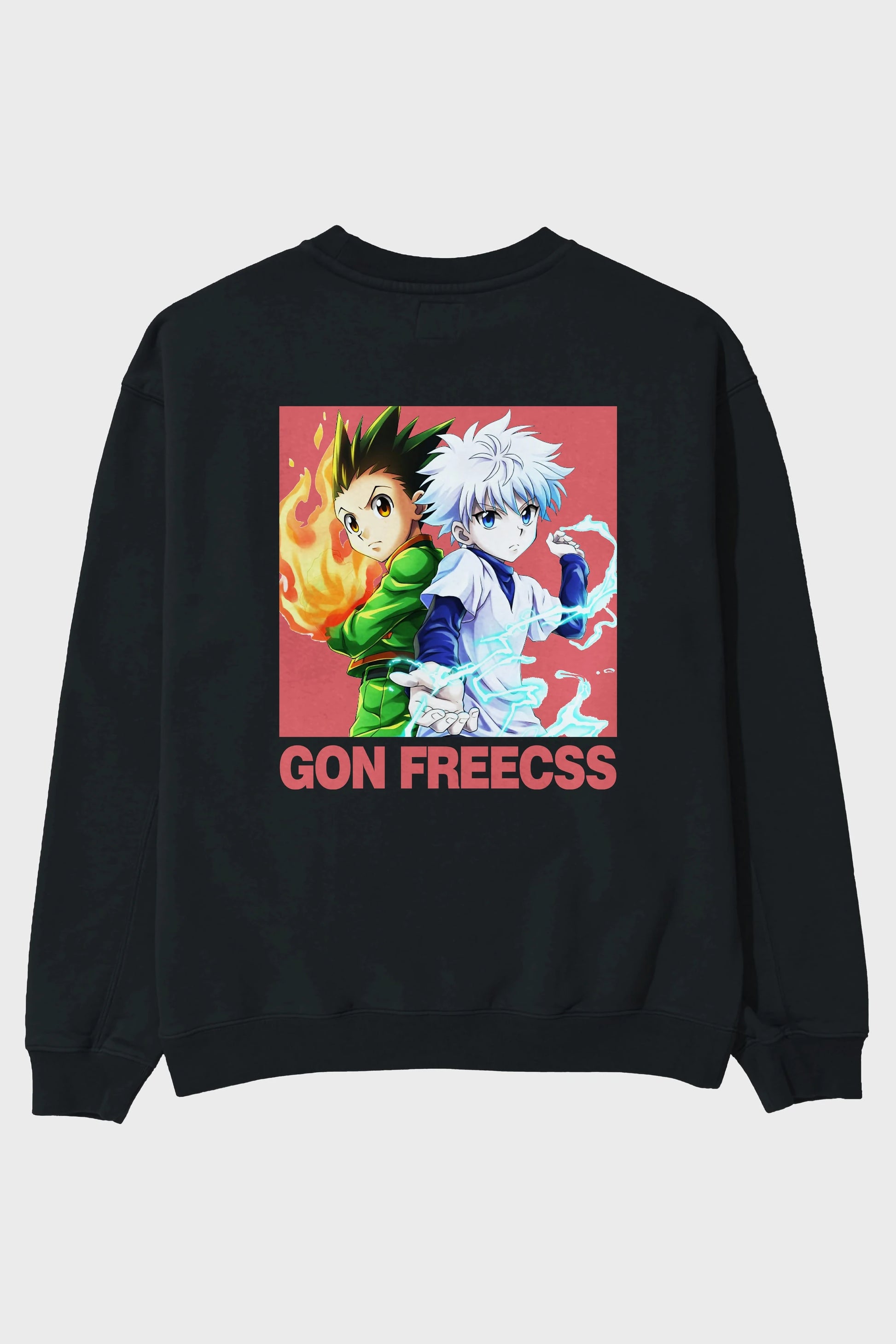 Gon Freecss HUNTER X HUNTER 4 Anime Arka Baskılı Oversize Sweatshirt Erkek Kadın Unisex