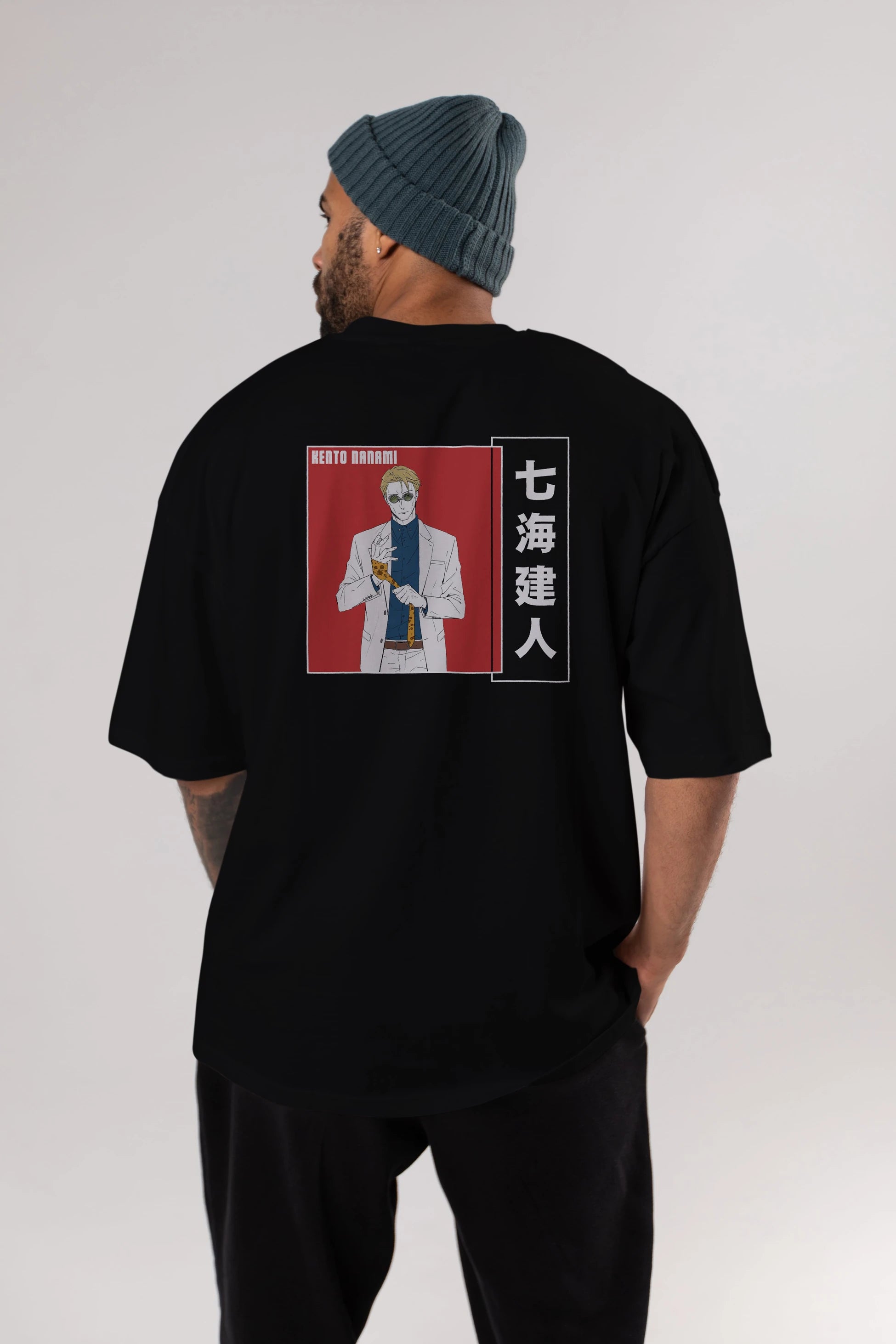 Kento Nanami 1 Anime Arka Baskılı Oversize t-shirt Erkek Kadın Unisex
