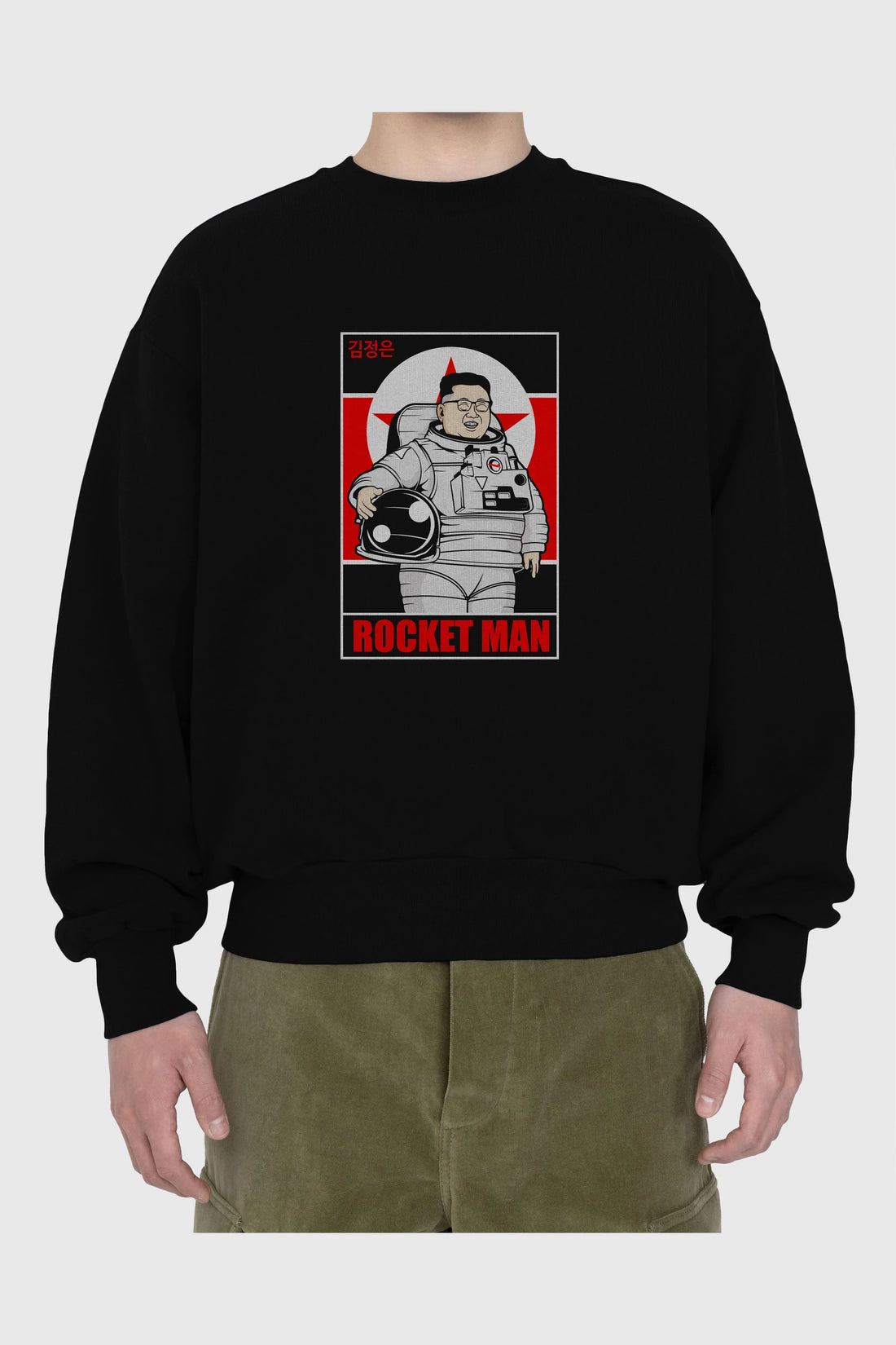 Astronot Kim Ön Baskılı Oversize Sweatshirt Erkek Kadın Unisex