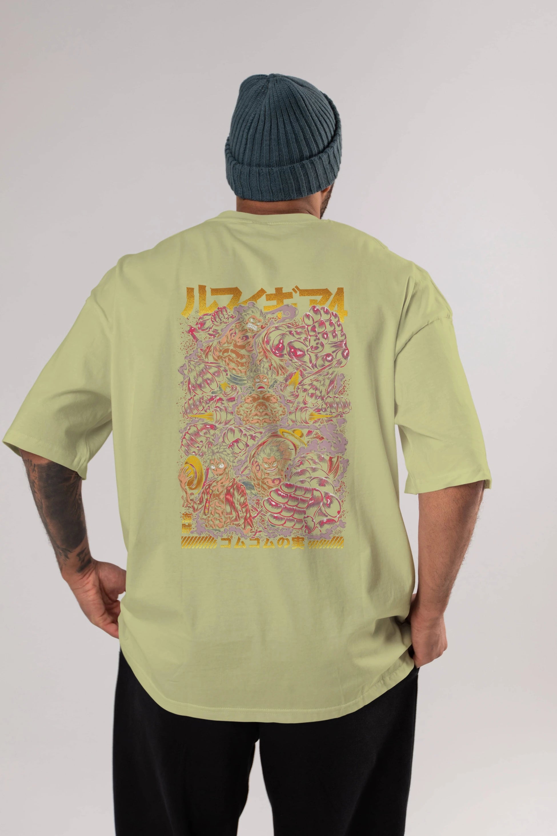 MONKEY D. LUFFY (2) Anime Arka Baskılı Oversize t-shirt Erkek Kadın Unisex