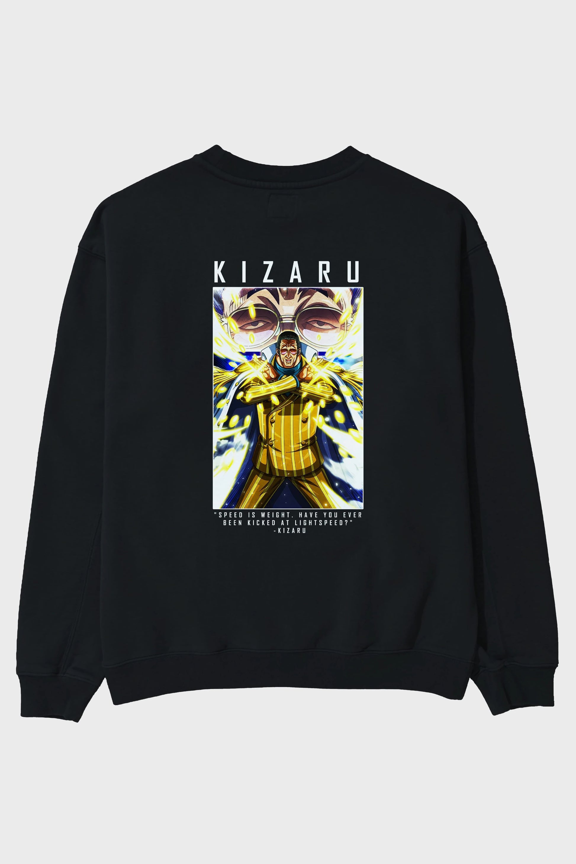 Kizaru Arka Baskılı Anime Oversize Sweatshirt Erkek Kadın Unisex