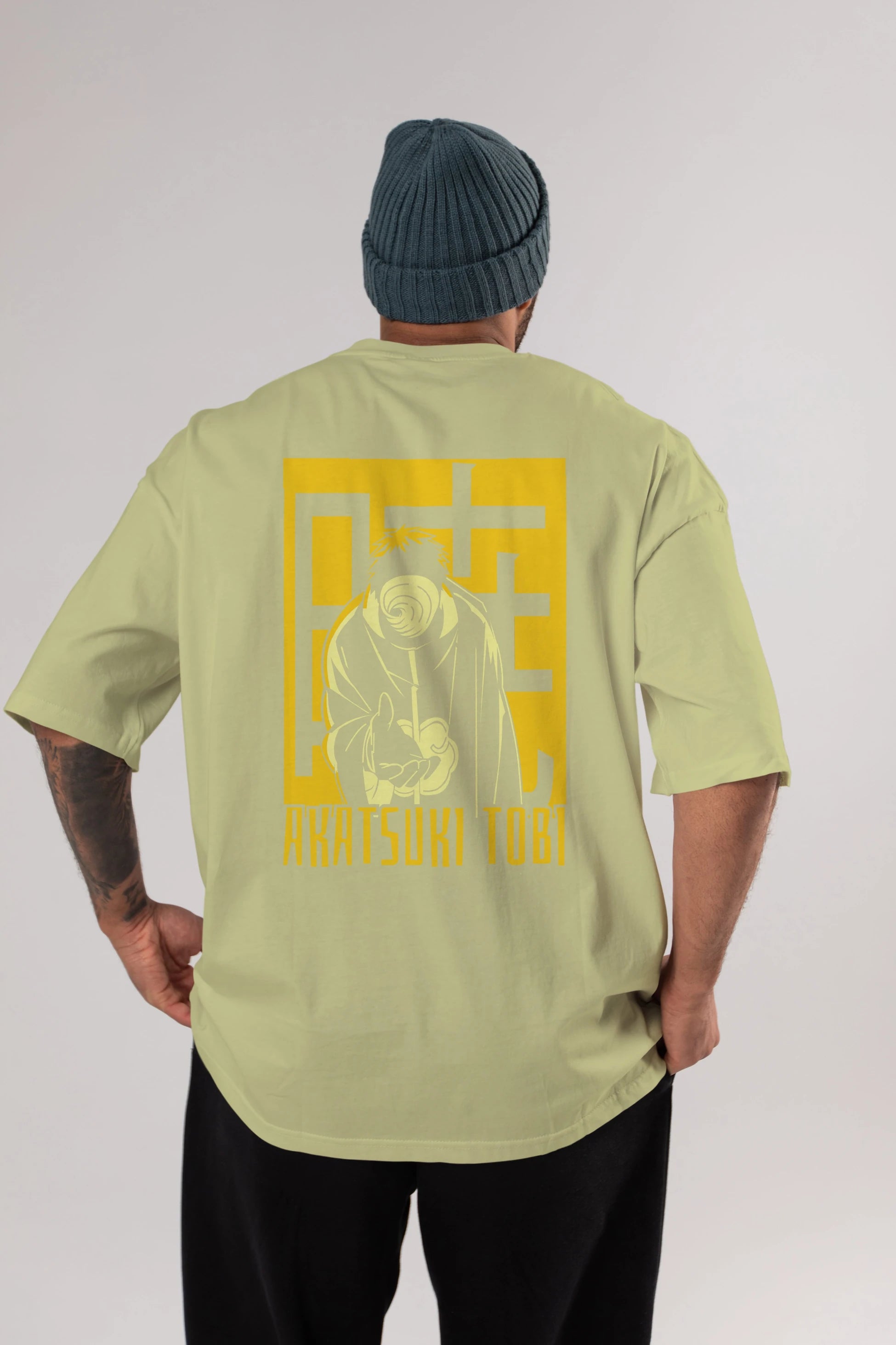 AKATSUKI OBITO NARUTO Anime Arka Baskılı Oversize t-shirt Erkek Kadın Unisex