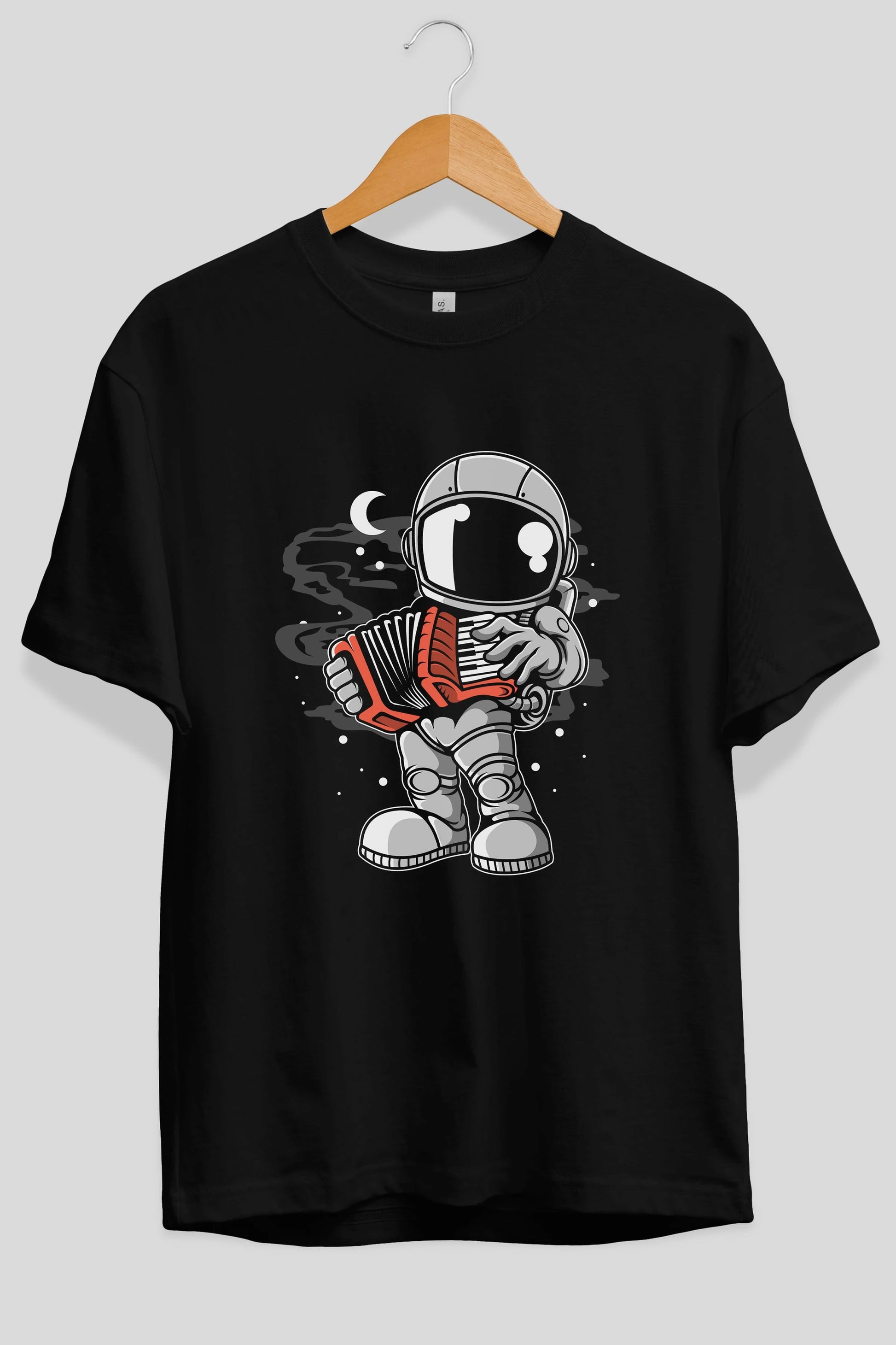 Astronaut Accordion Ön Baskılı Oversize t-shirt Erkek Kadın Unisex