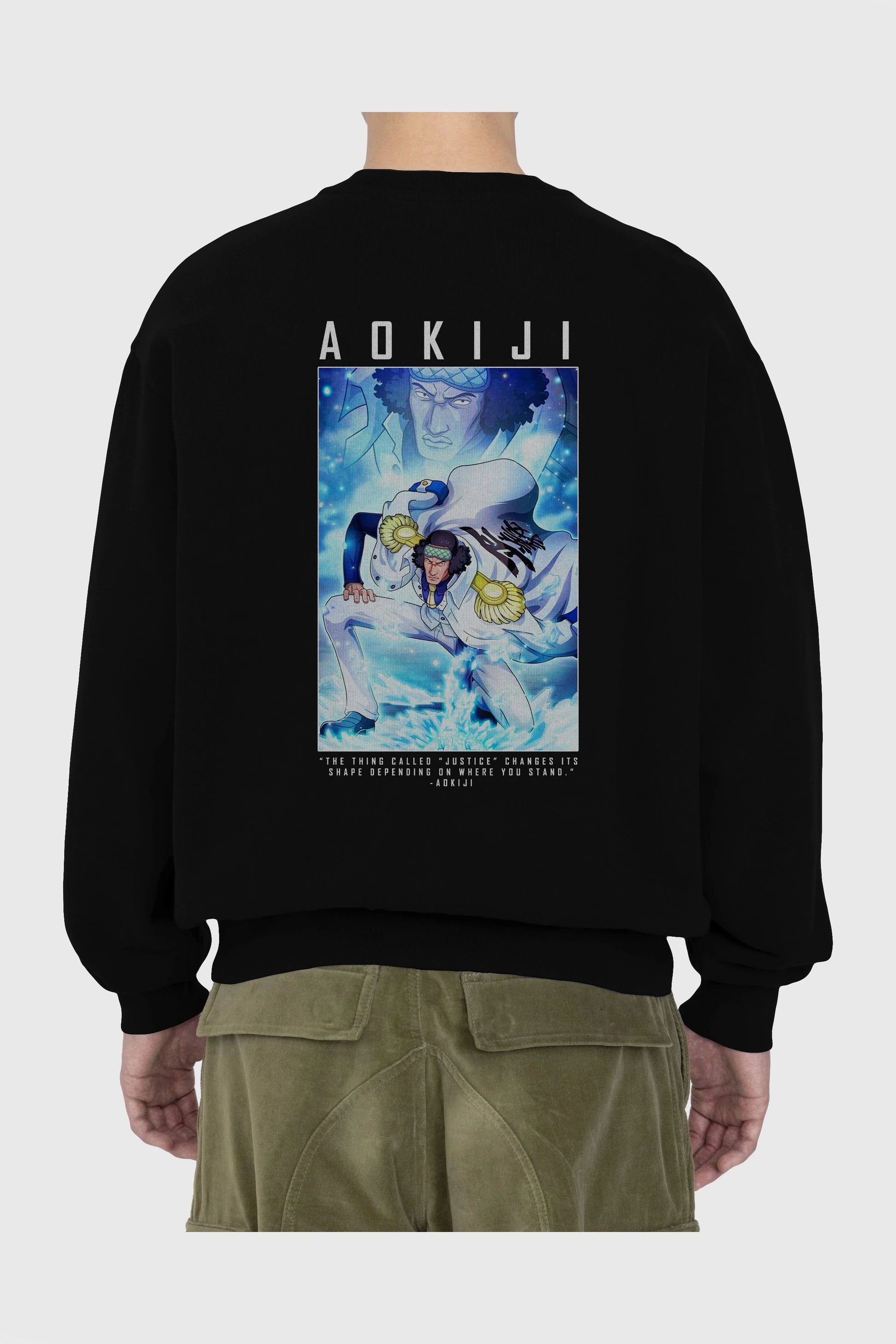 Kuzan Arka Baskılı Anime Oversize Sweatshirt Erkek Kadın Unisex