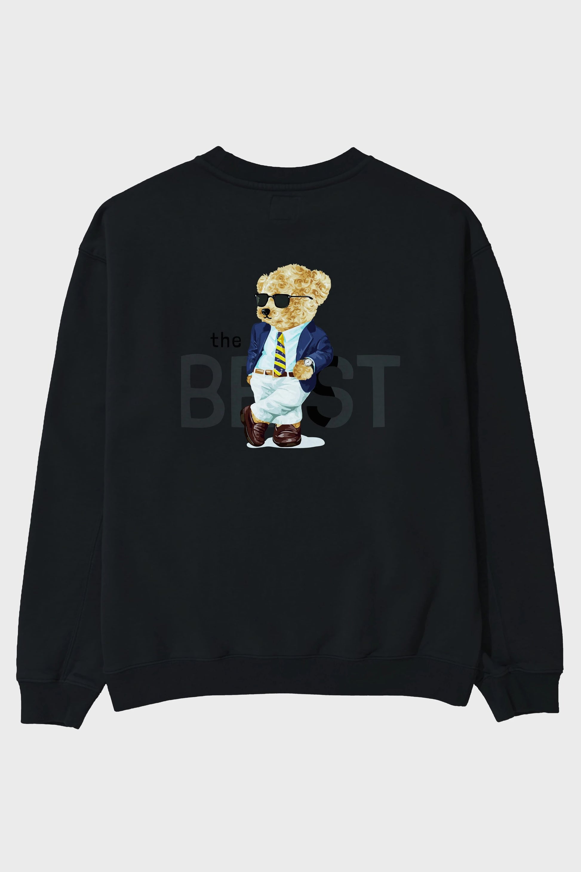 Teddy Bear The Best Arka Baskılı Oversize Sweatshirt Erkek Kadın Unisex