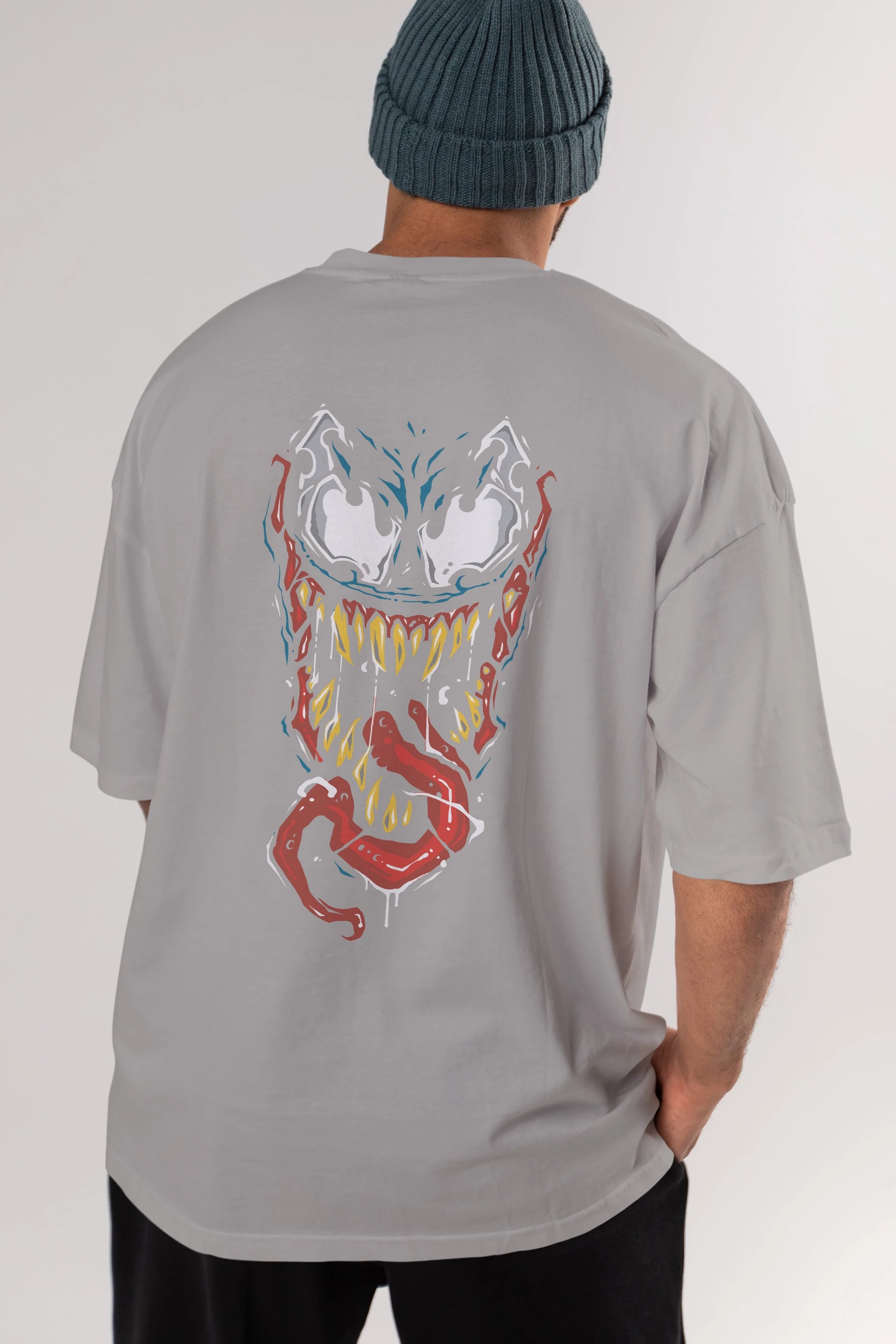 Venom (15) Arka Baskılı Oversize t-shirt Erkek Kadın Unisex %100 Pamuk Bisiklet Yaka tişort