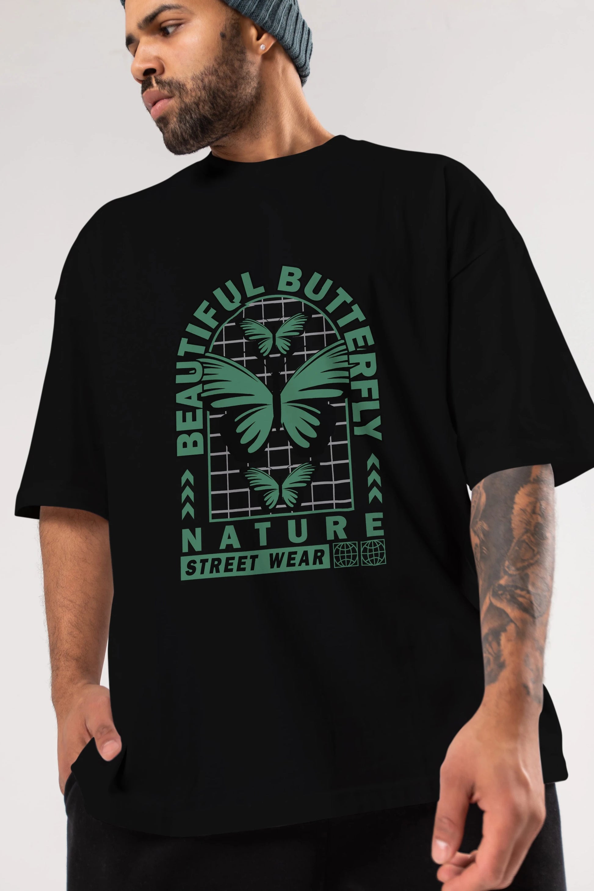 Beautiful Butterfly Ön Baskılı Oversize t-shirt Erkek Kadın Unisex