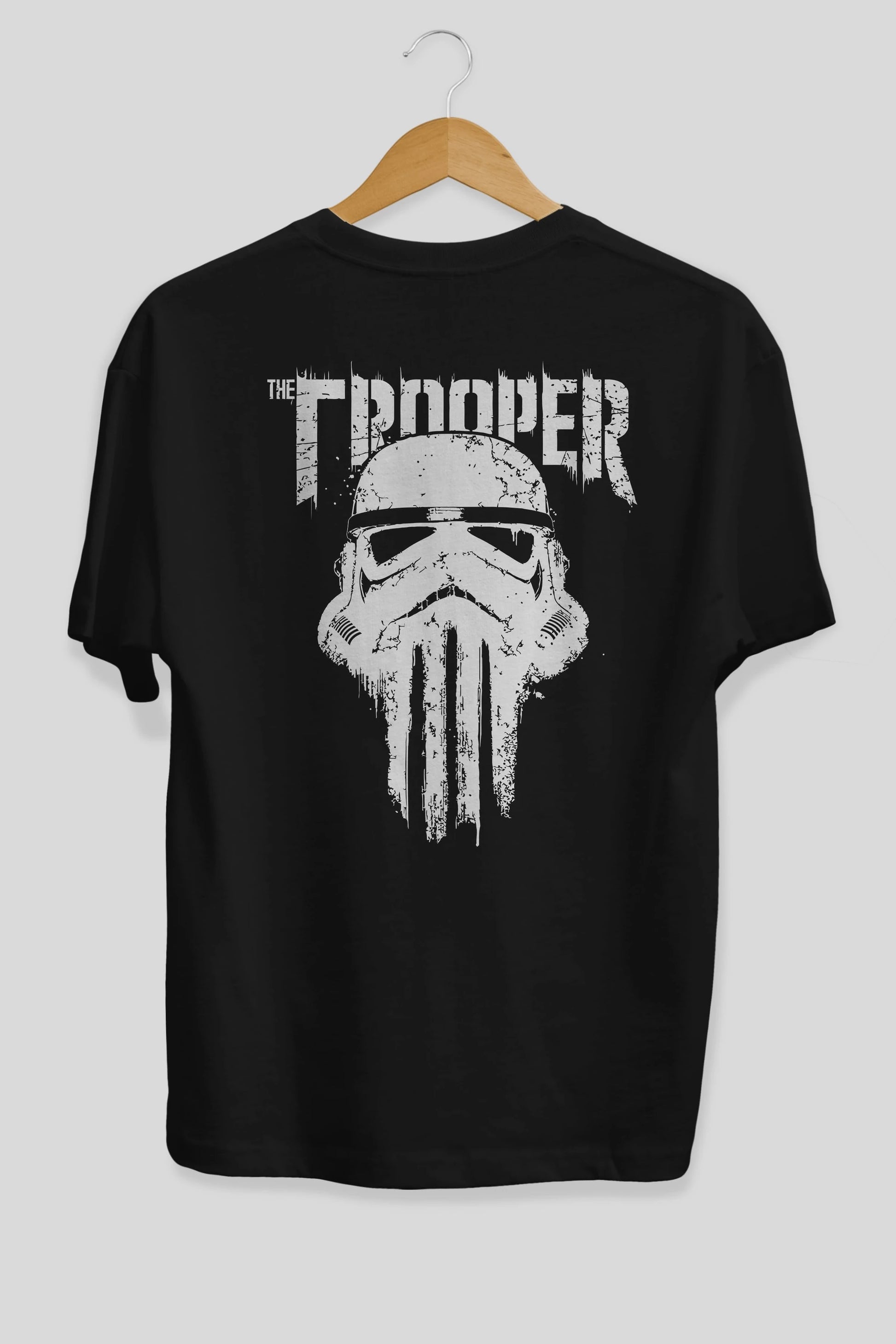 The Trooper Arka Baskılı Oversize t-shirt Erkek Kadın Unisex %100 Pamuk Bisiklet Yaka tişort