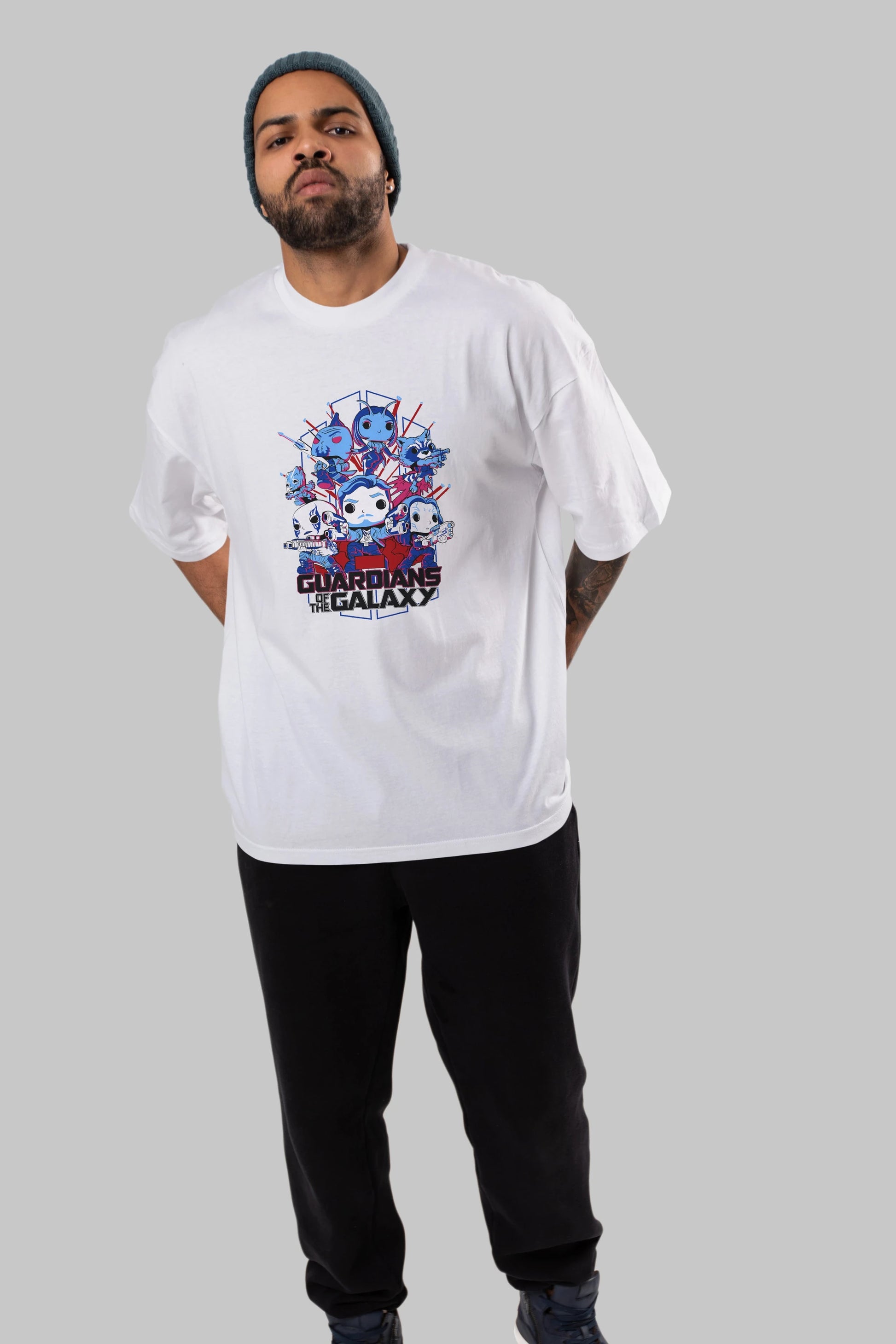 Guardians of the Galaxy Ön Baskılı Oversize t-shirt Erkek Kadın Unisex %100 Pamuk Bisiklet Yaka tişort