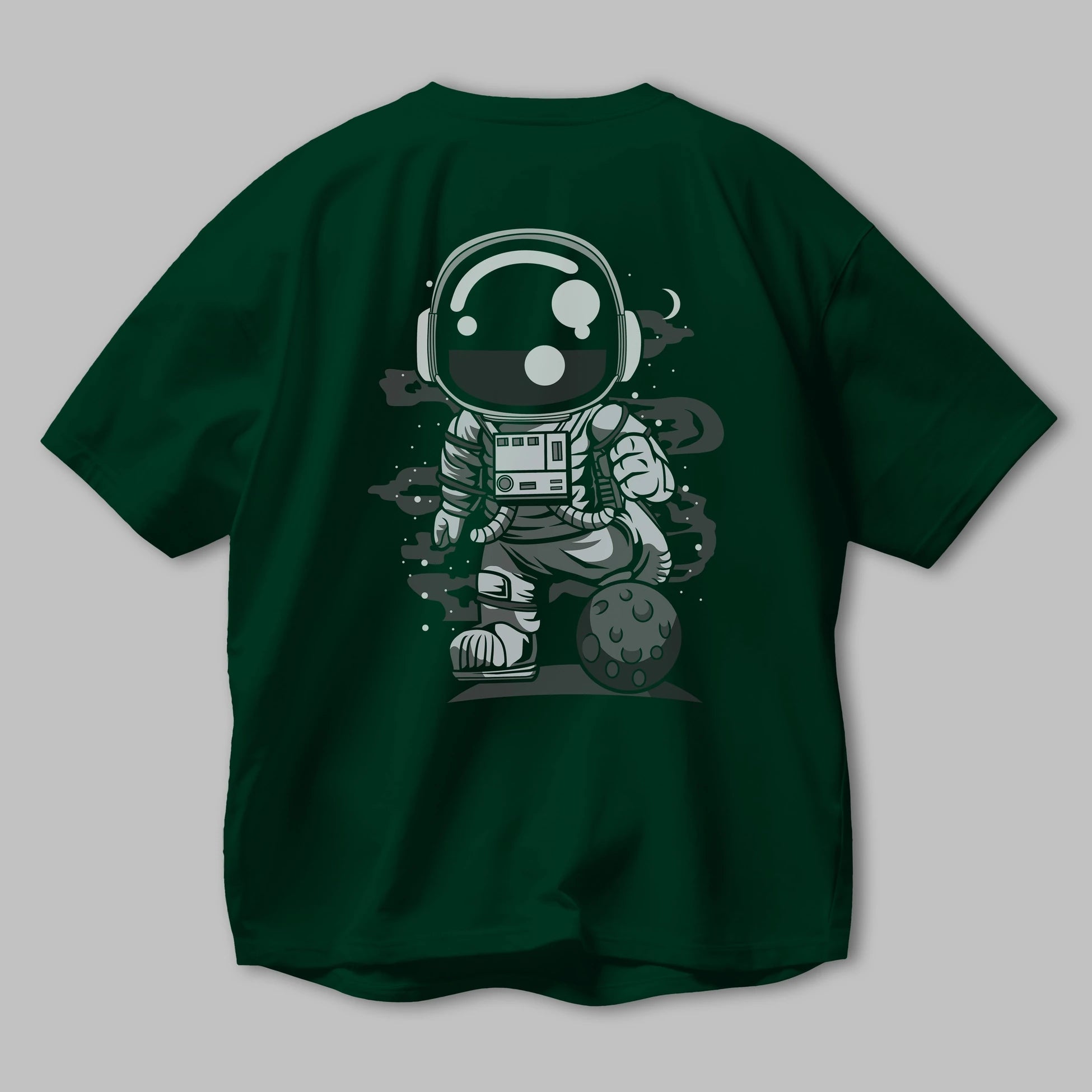Astronaut Soccer Arka Baskılı Oversize t-shirt Erkek Kadın Unisex