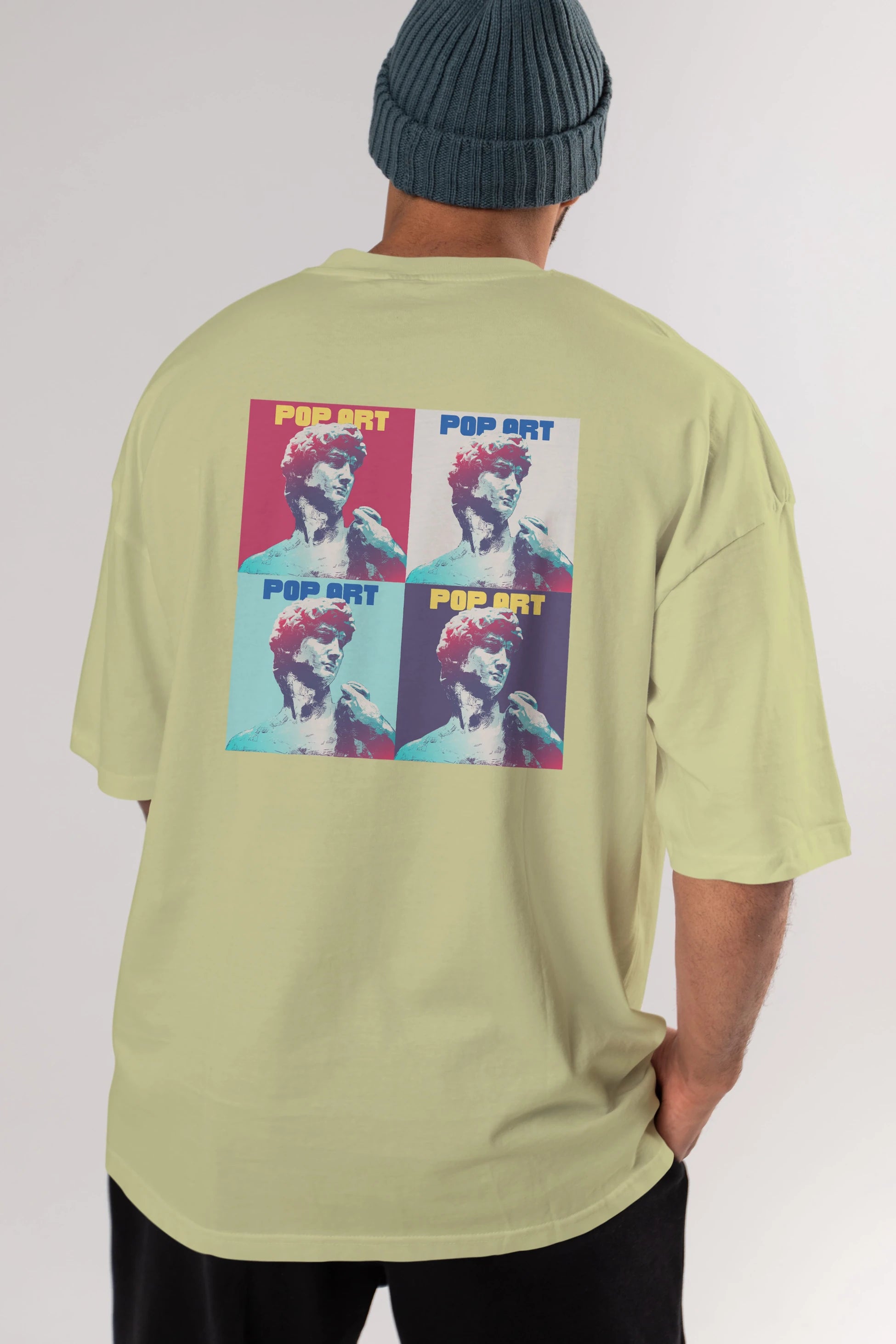 Creative Pop Art Arka Baskılı Oversize t-shirt Erkek Kadın Unisex