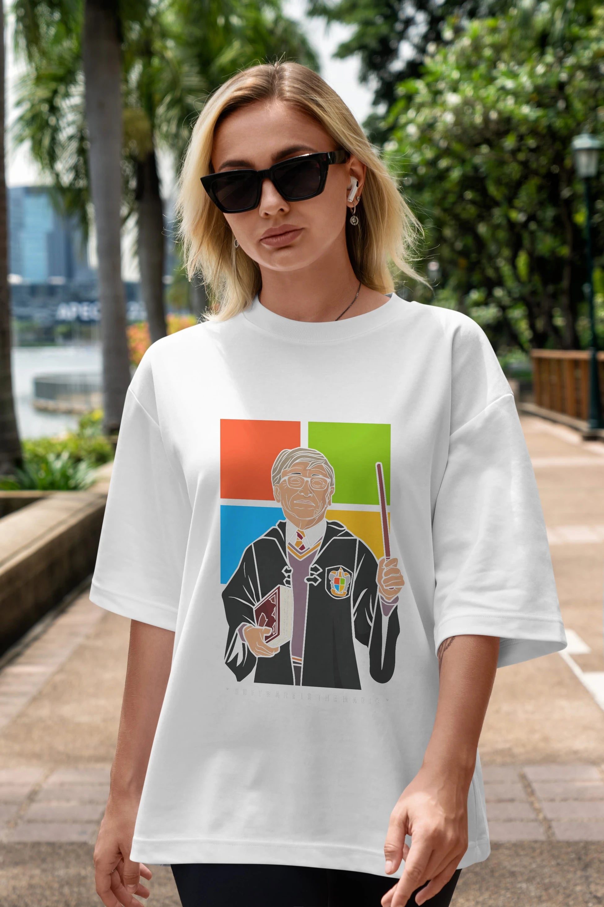 Harry Potter Gates Ön Baskılı Oversize t-shirt Erkek Kadın Unisex %100 Pamuk tişort
