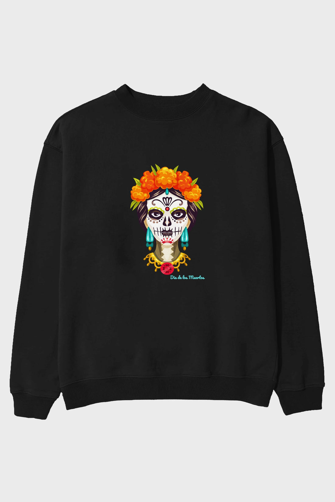 Dia de los Muertos 2 Ön Baskılı Oversize Sweatshirt Erkek Kadın Unisex