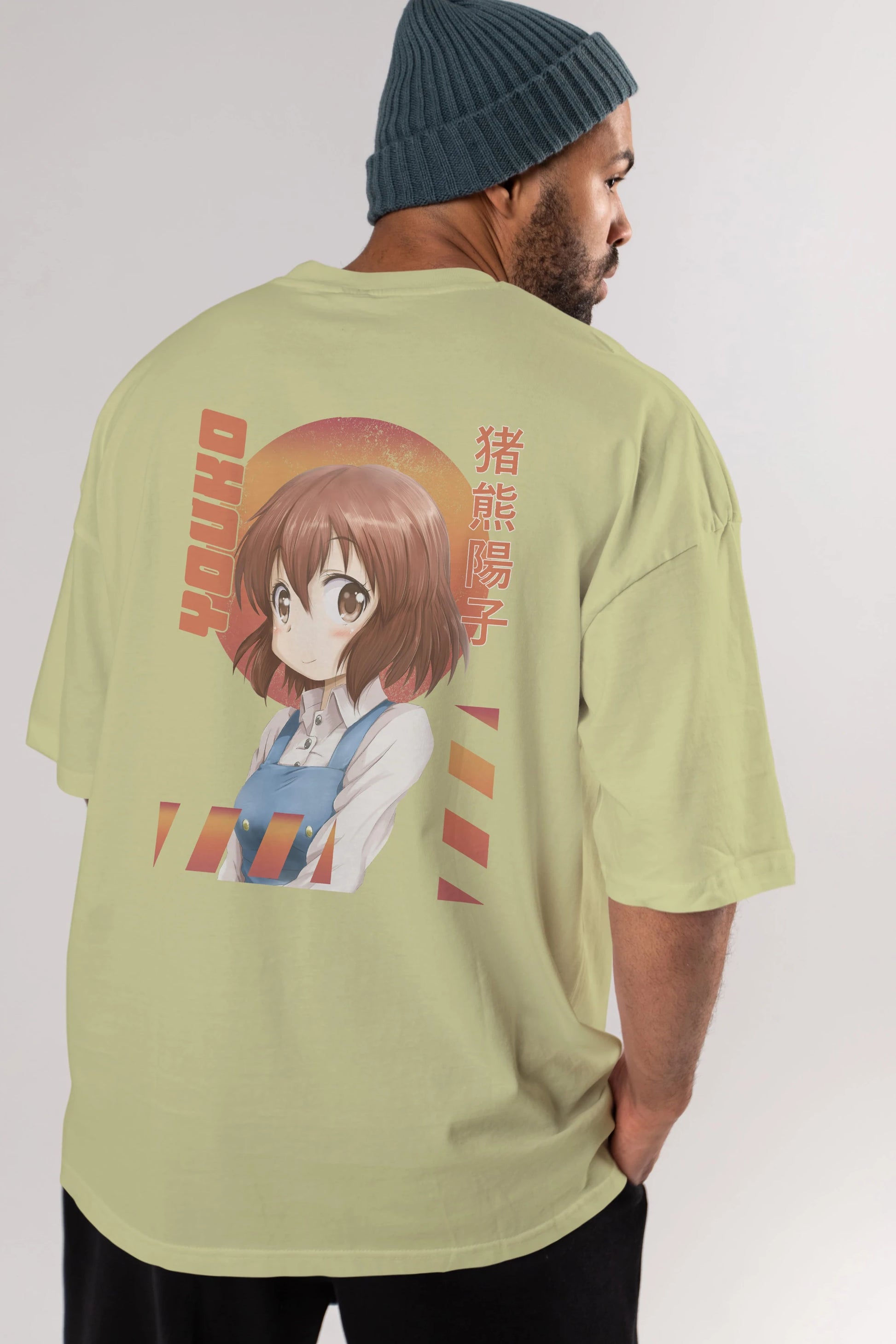 Youko Inokuma 5 Anime Arka Baskılı Oversize t-shirt Erkek Kadın Unisex