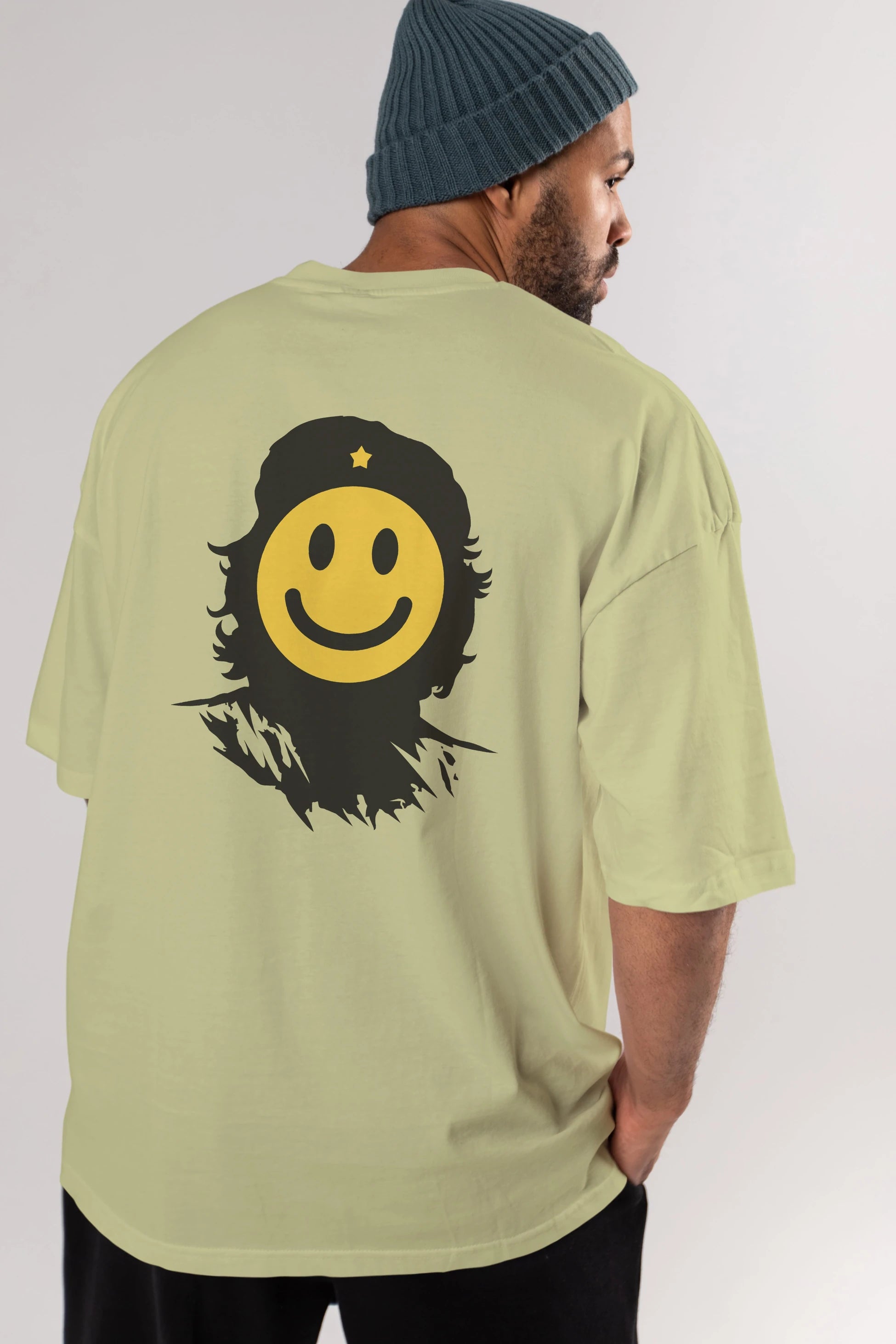 Che Smile Arka Baskılı Oversize t-shirt %100 pamuk Erkek Kadın Unisex