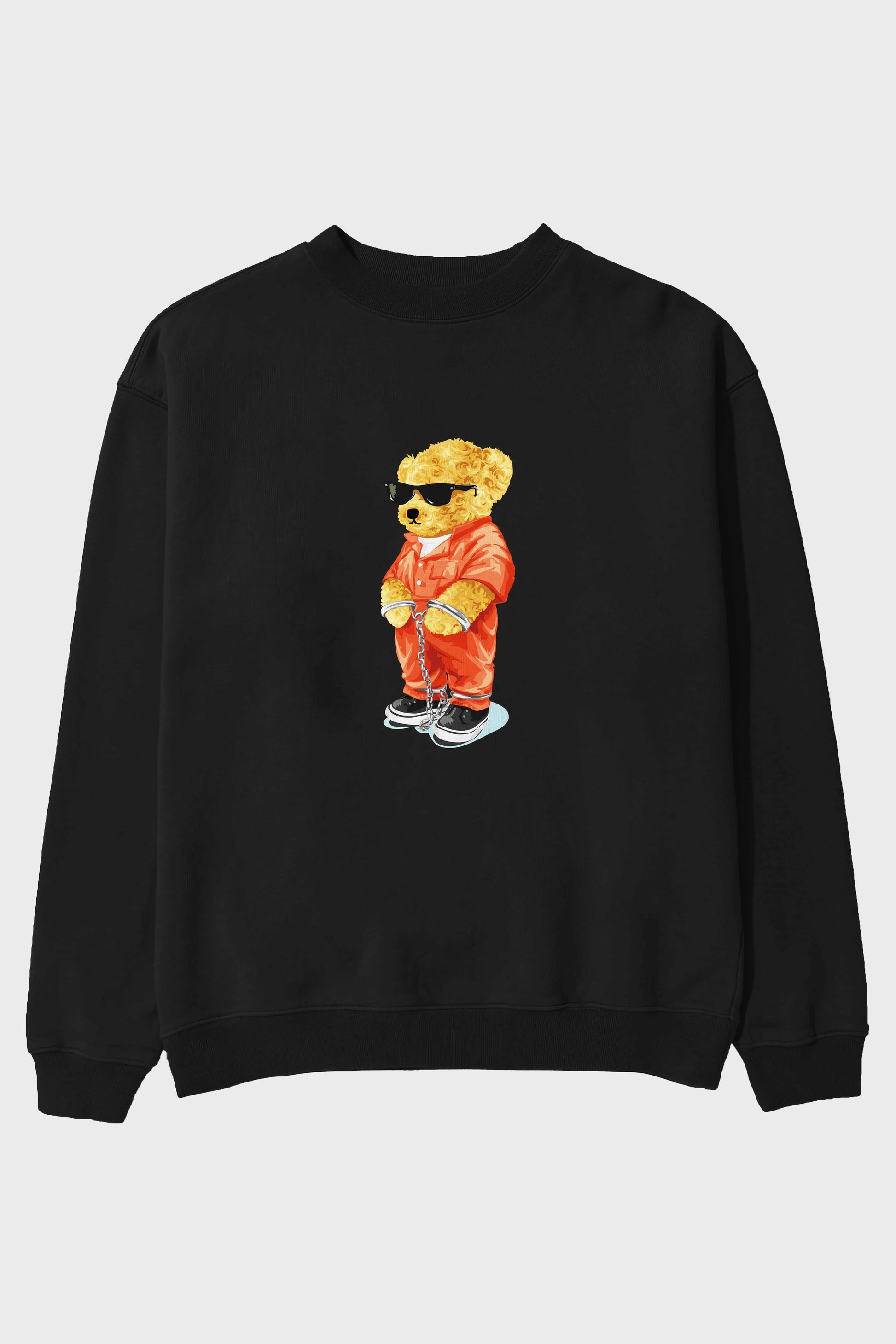 Teddy Bear Kodes Ön Baskılı Oversize Sweatshirt Erkek Kadın Unisex