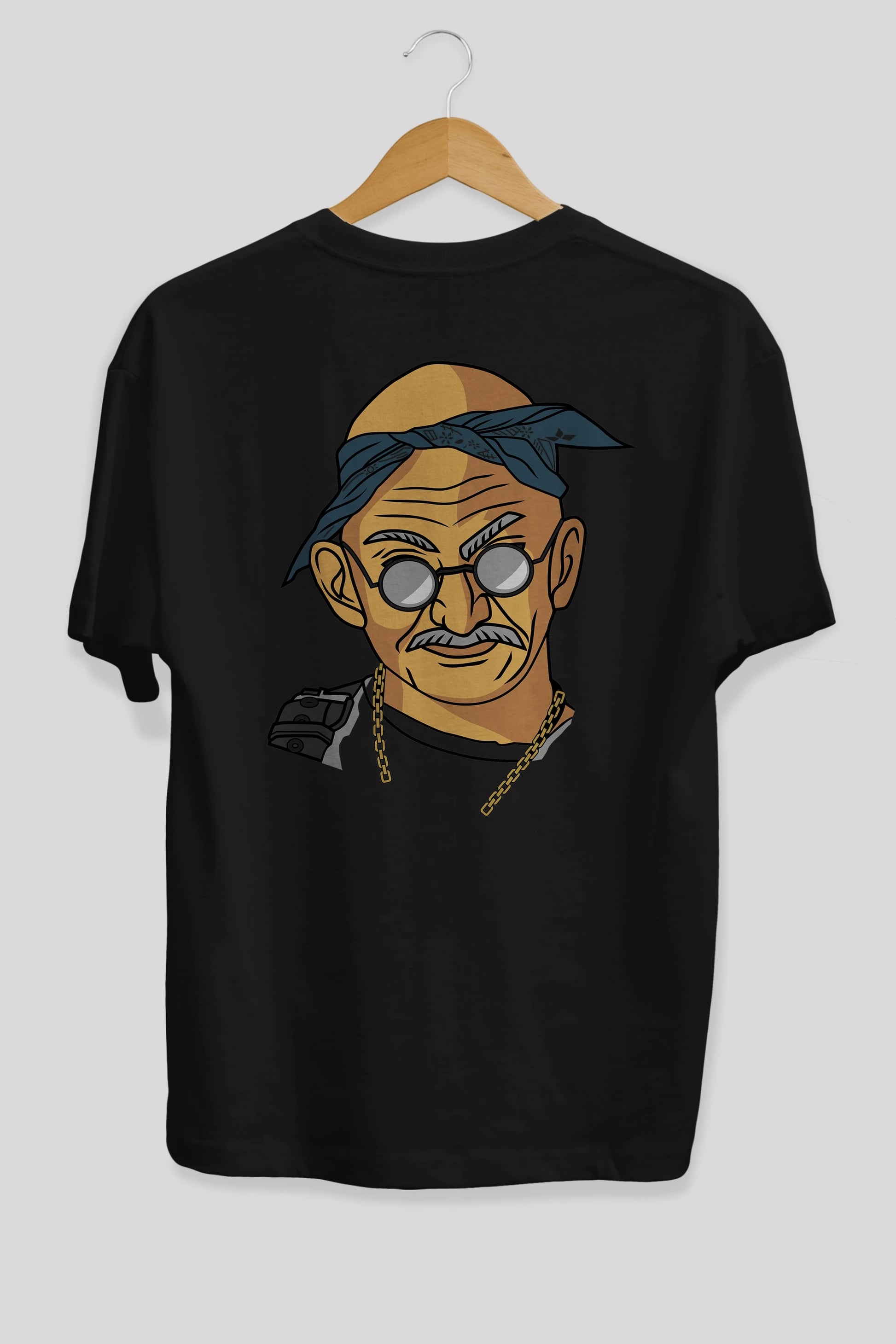 Tupac Gandhi Arka Baskılı Oversize t-shirt Erkek Kadın Unisex %100 Pamuk tişort