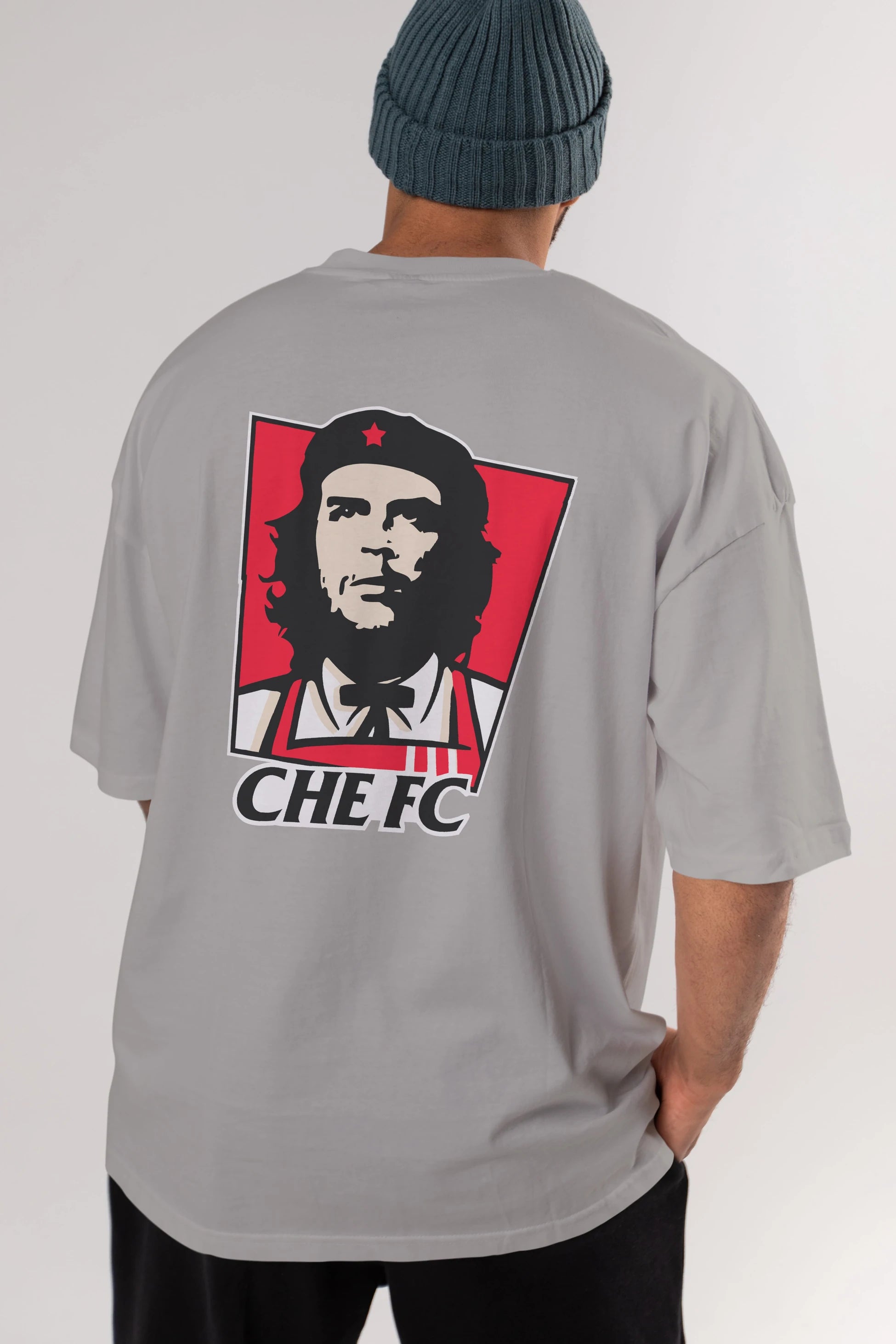 Che FC Arka Baskılı Oversize t-shirt Erkek Kadın Unisex %100 Pamuk Bisiklet Yaka tişort