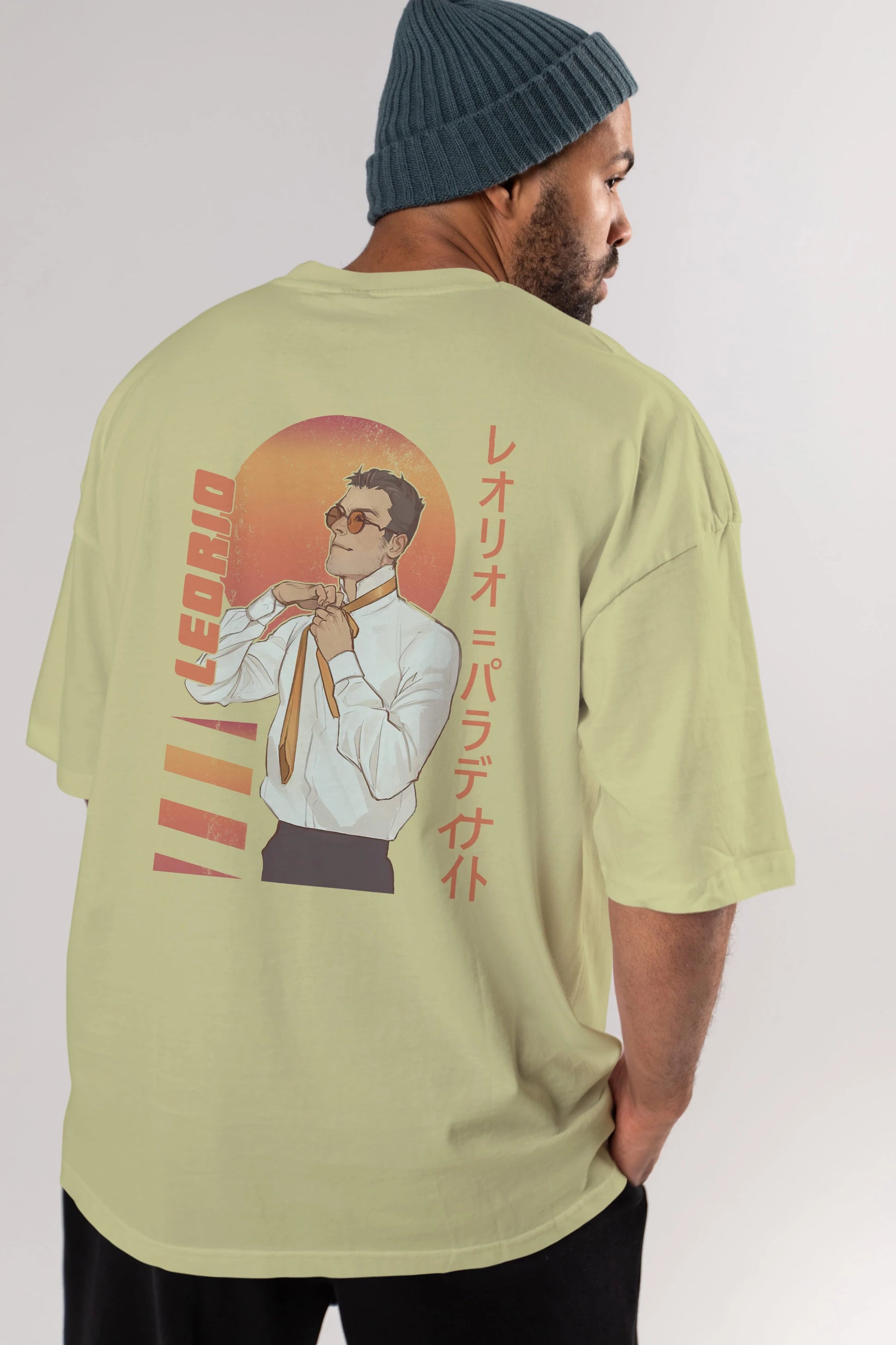 Leorio Paladiknight 5 (2) Anime Arka Baskılı Oversize t-shirt Erkek Kadın Unisex