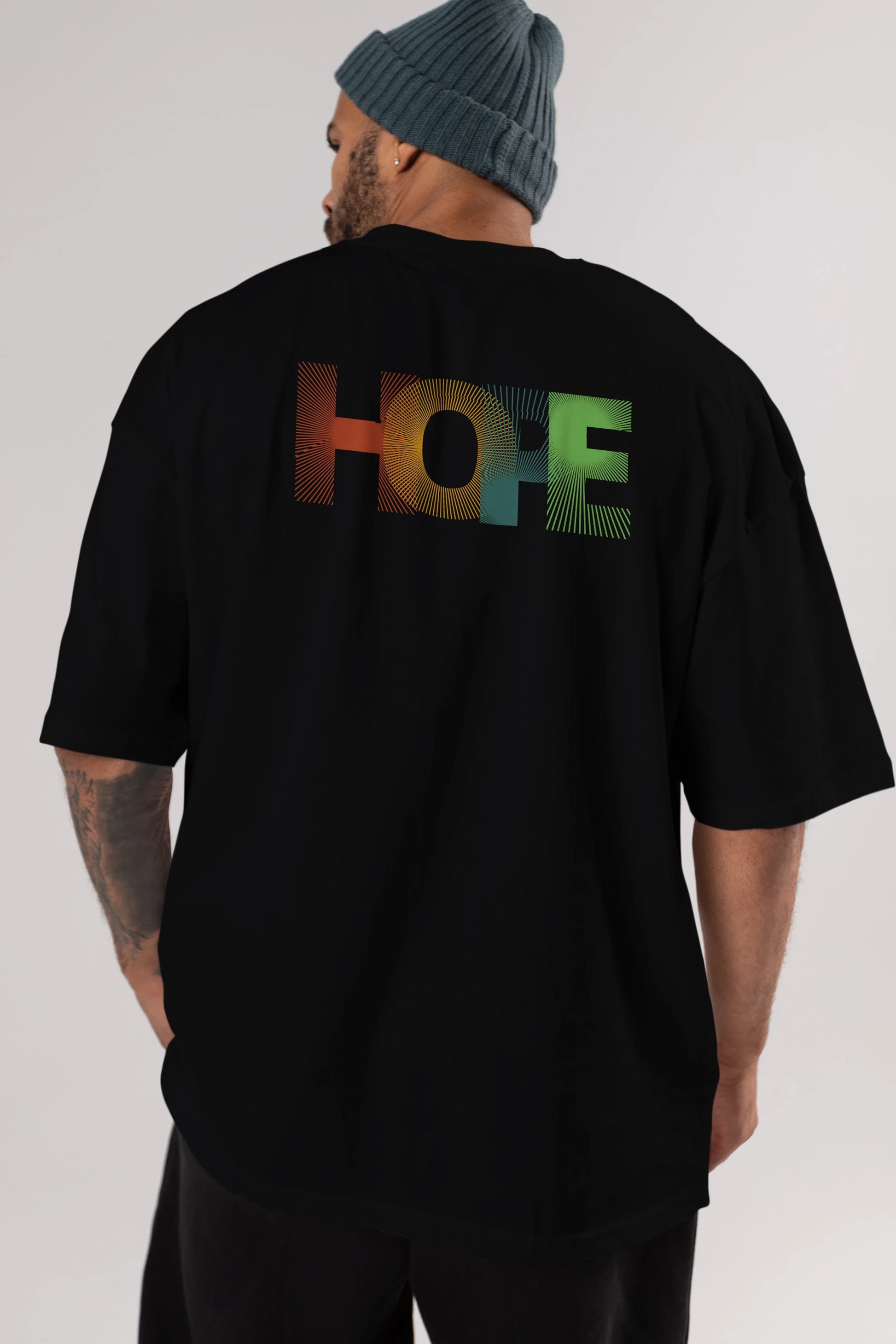 Hope Arka Baskılı Oversize t-shirt Erkek Kadın Unisex