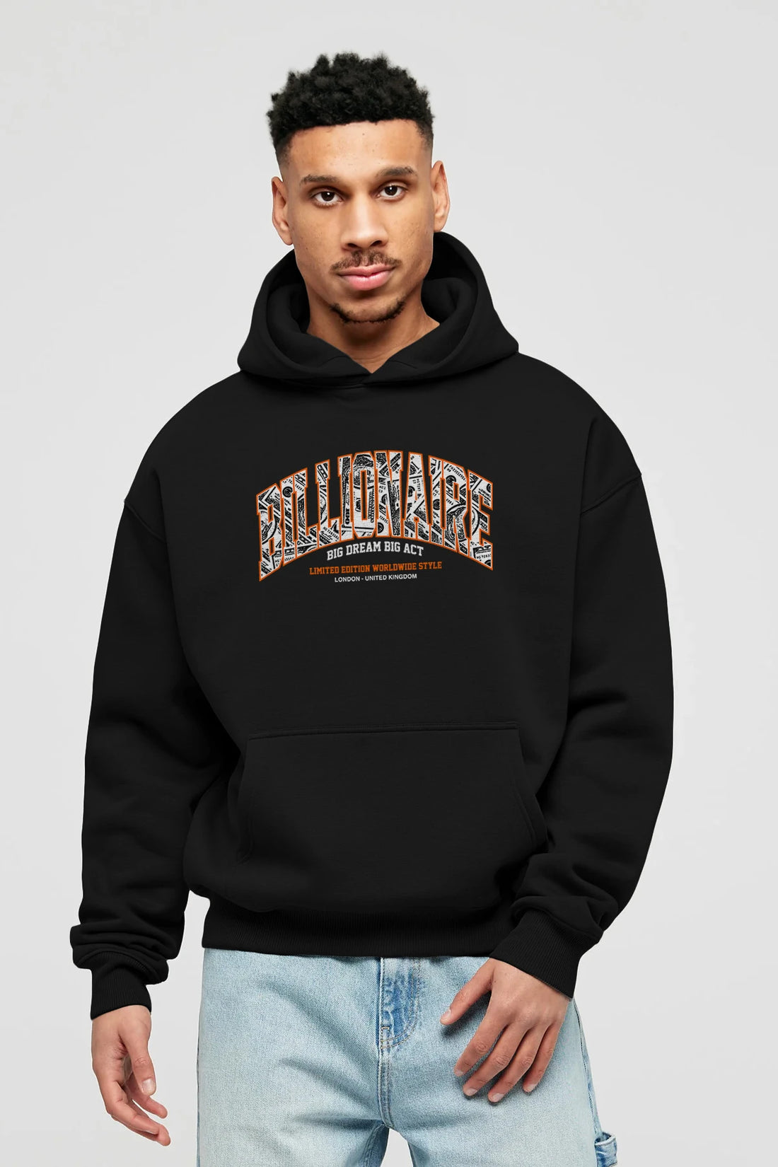 Billionaire Ön Baskılı Hoodie Oversize Kapüşonlu Sweatshirt Erkek Kadın Unisex