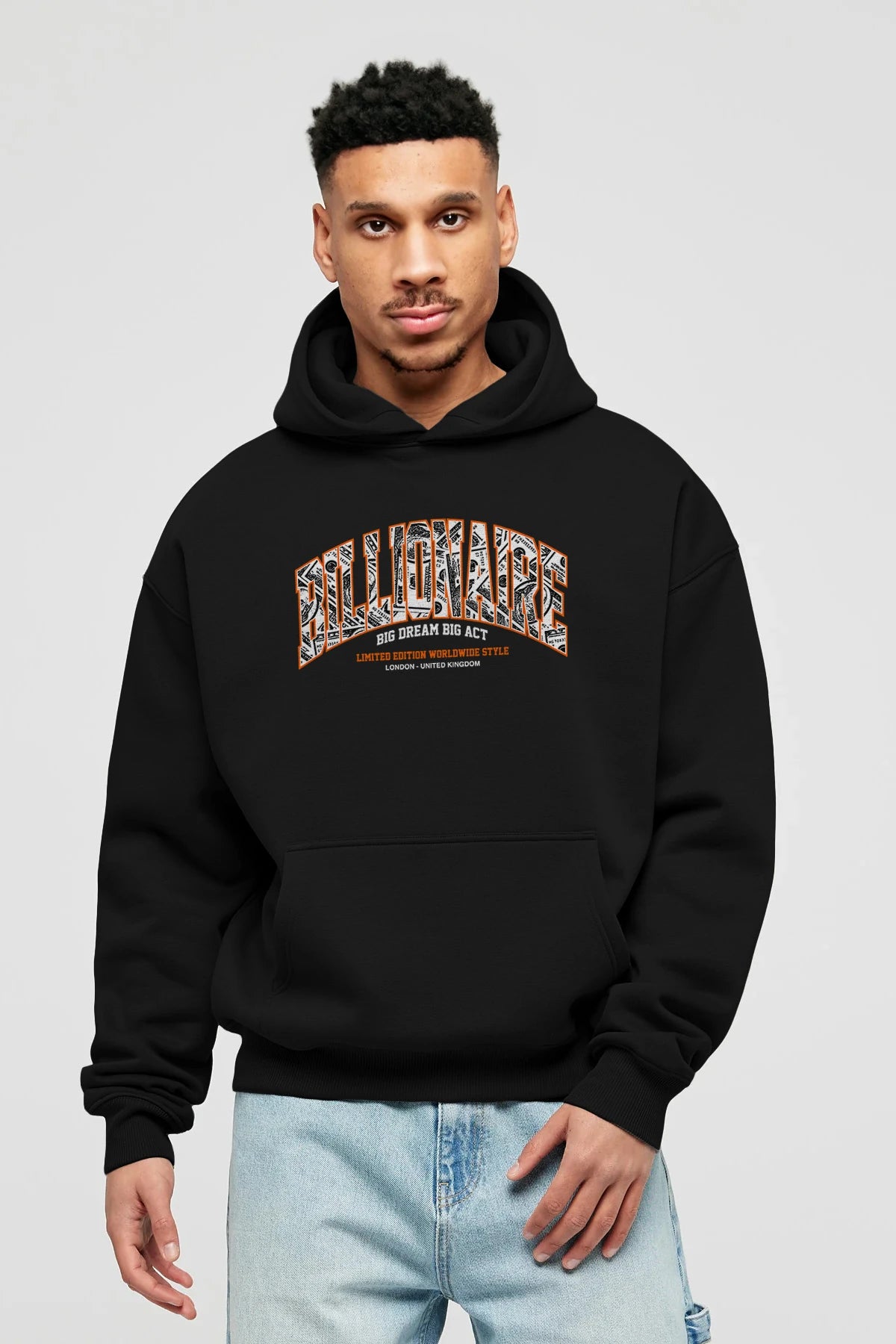 Billionaire Ön Baskılı Hoodie Oversize Kapüşonlu Sweatshirt Erkek Kadın Unisex
