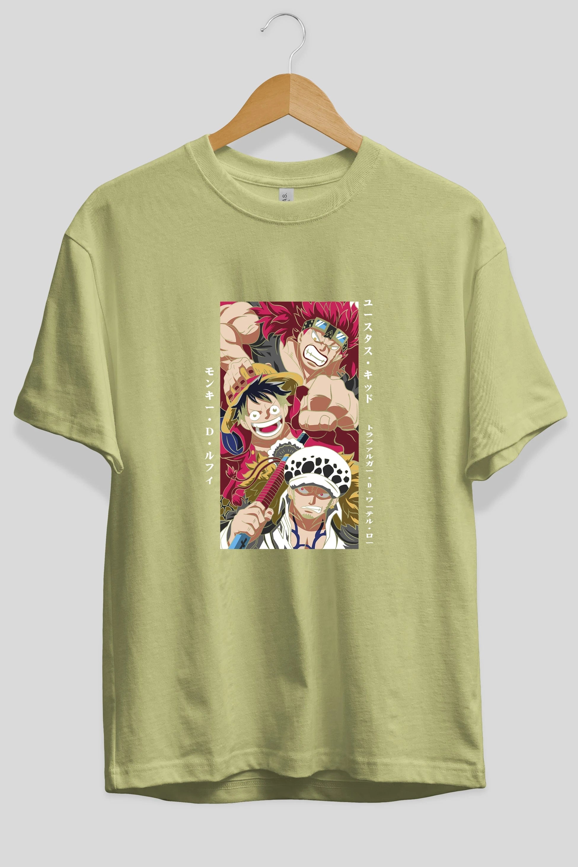 SUPER NOVAS one piece Anime Ön Baskılı Oversize t-shirt %100 pamuk Erkek Kadın Unisex