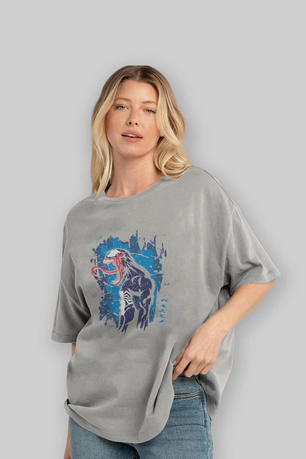 Venom (24) Ön Baskılı Oversize t-shirt Erkek Kadın Unisex %100 Pamuk Bisiklet Yaka tişort