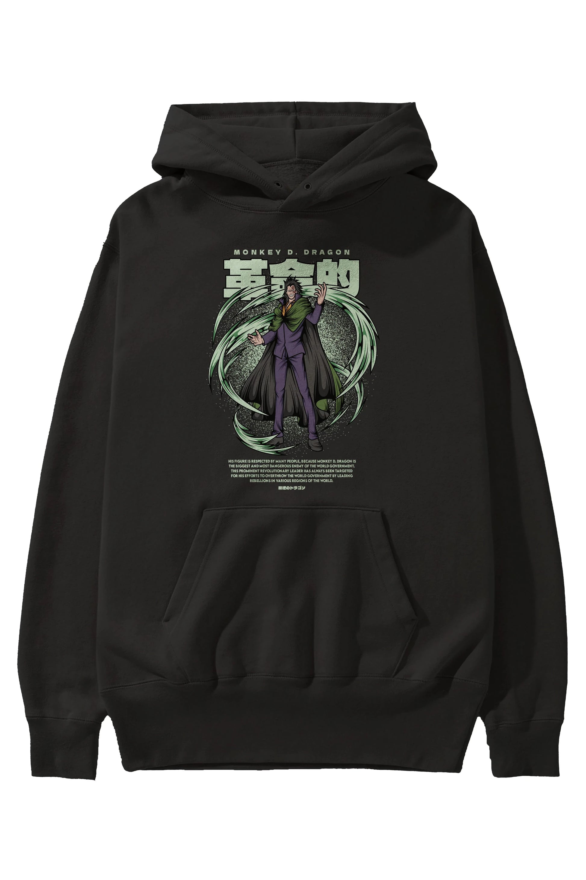 Monkey D. Dragon Anime Ön Baskılı Hoodie Oversize Kapüşonlu Sweatshirt Erkek Kadın Unisex